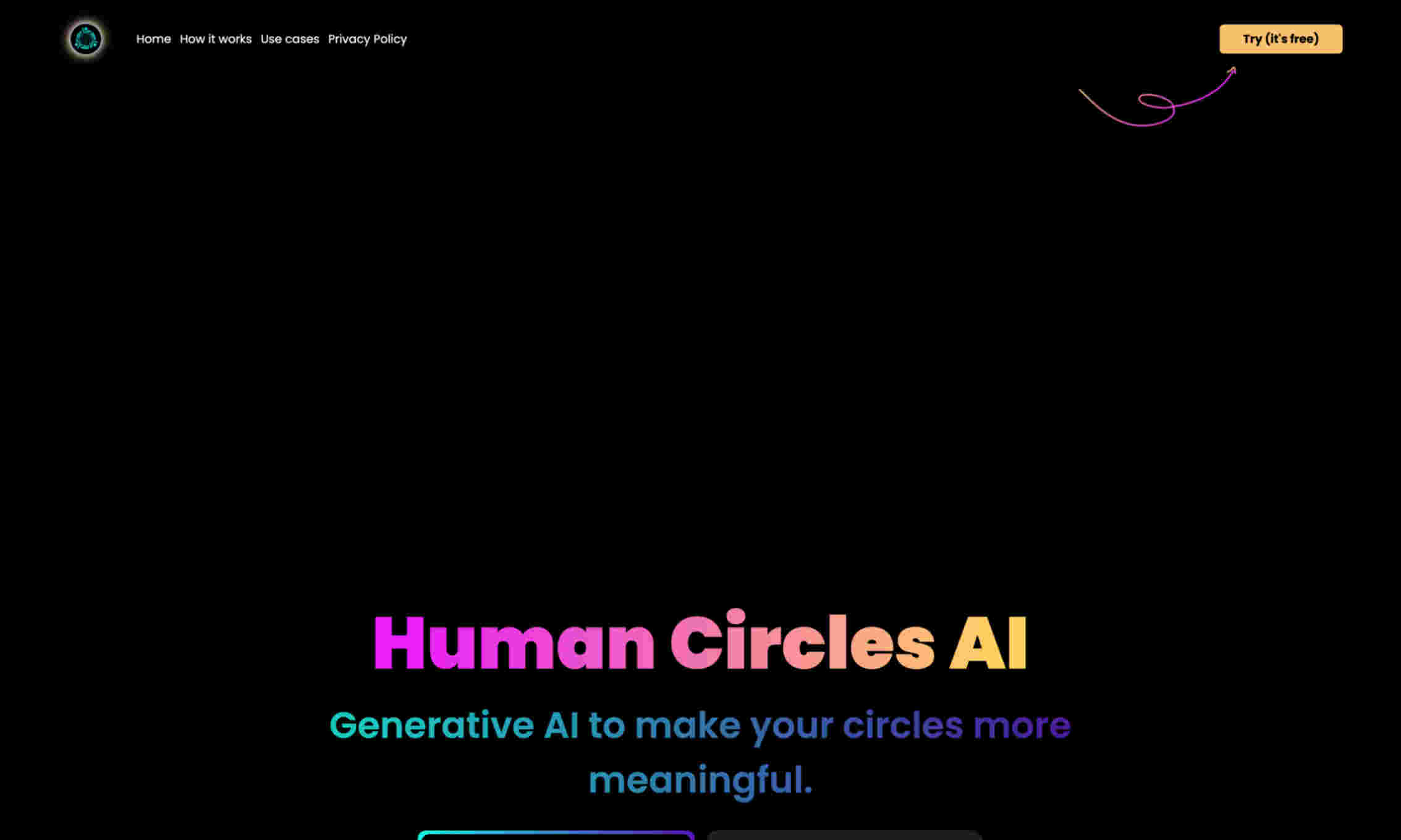 Human Circles AI Homepage