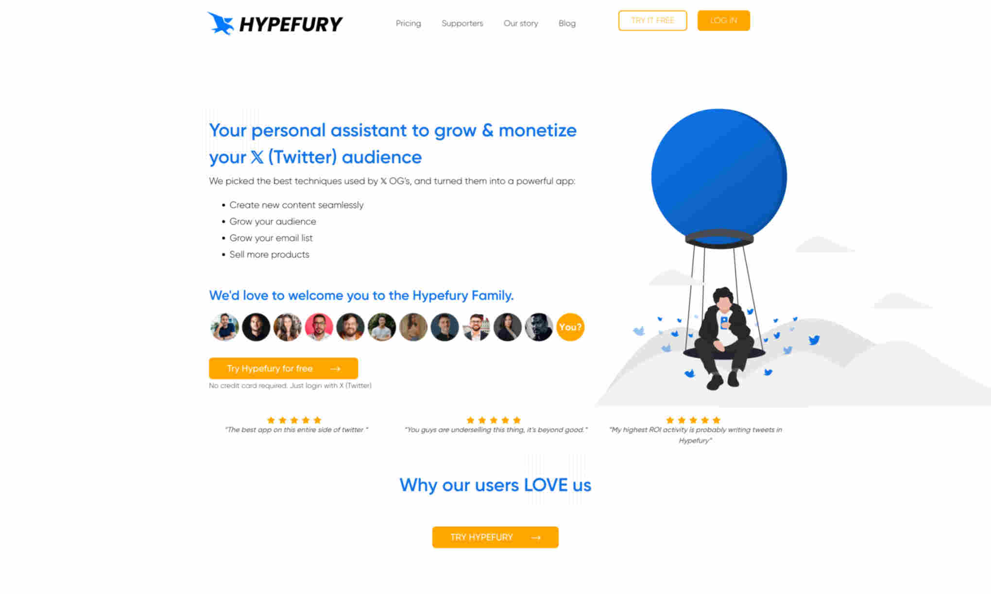 Hypefury Homepage