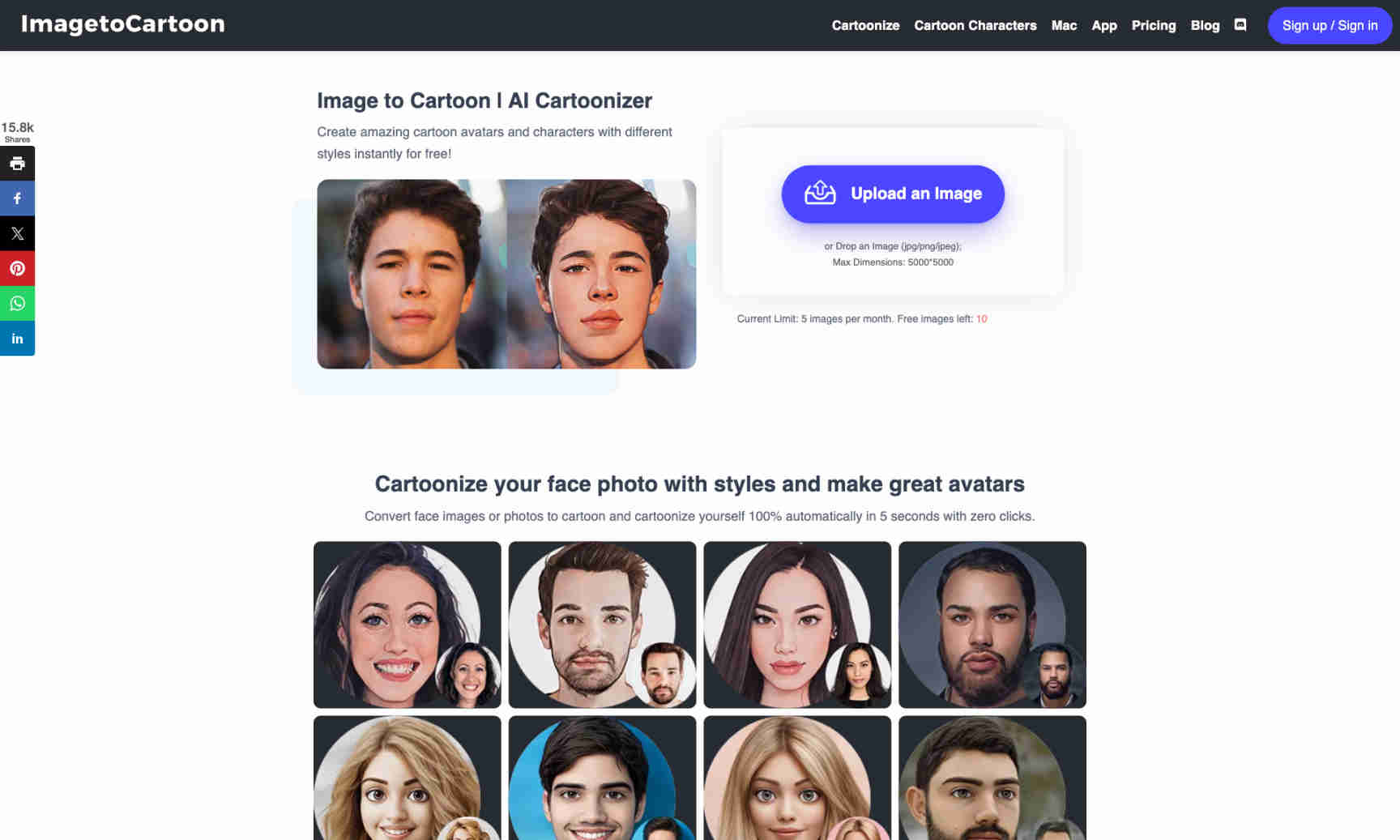 Image to Cartoon | AI Cartoonizer Homepage