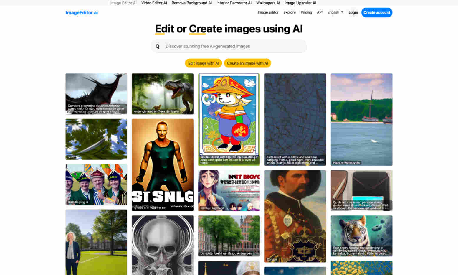 ImageEditor AI Homepage