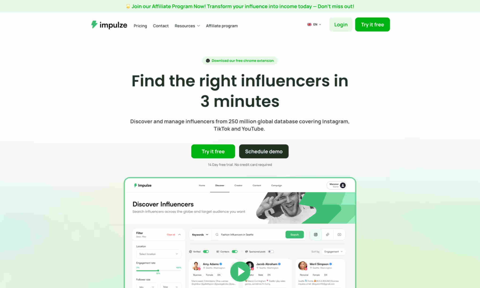 Impulze.ai Homepage