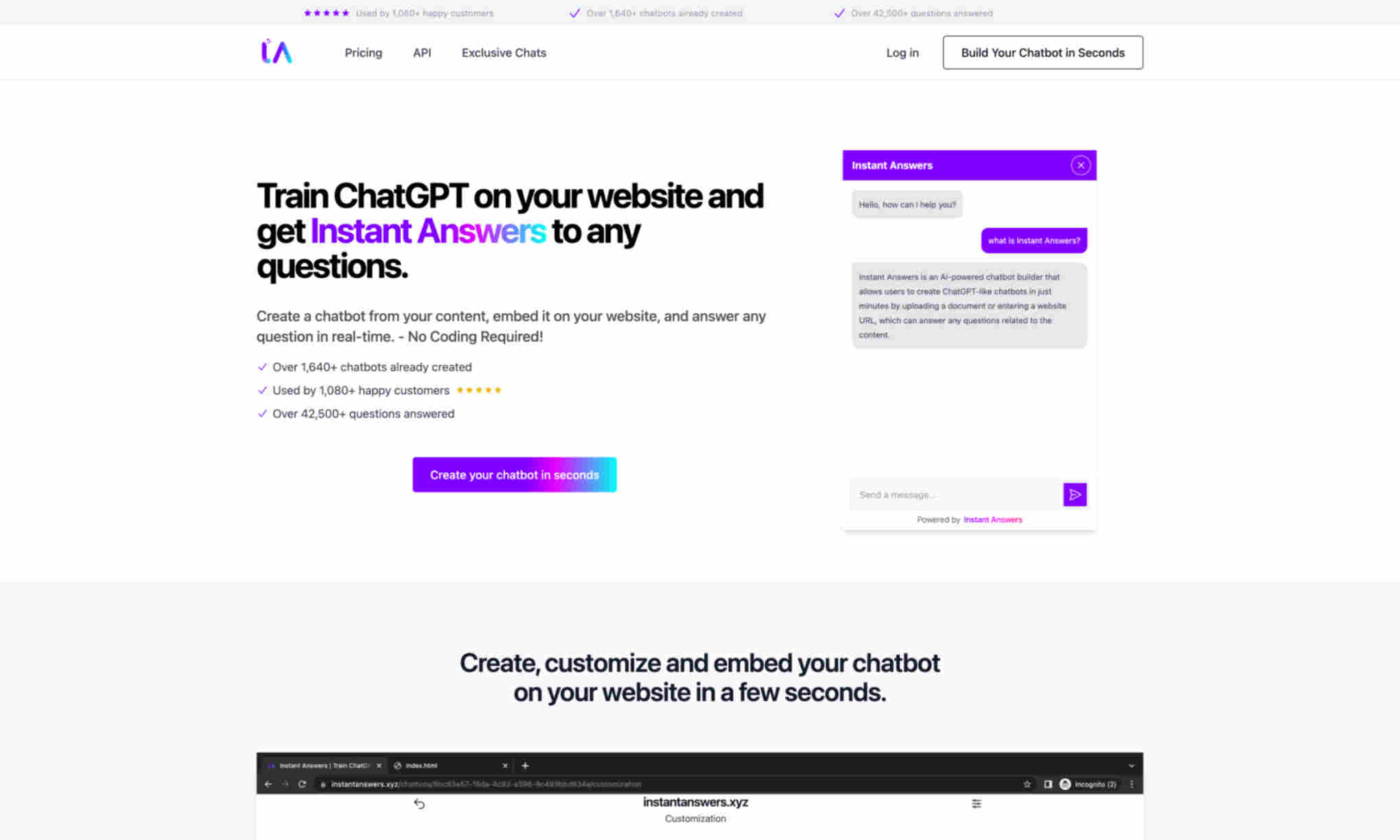 Instant Answers Homepage