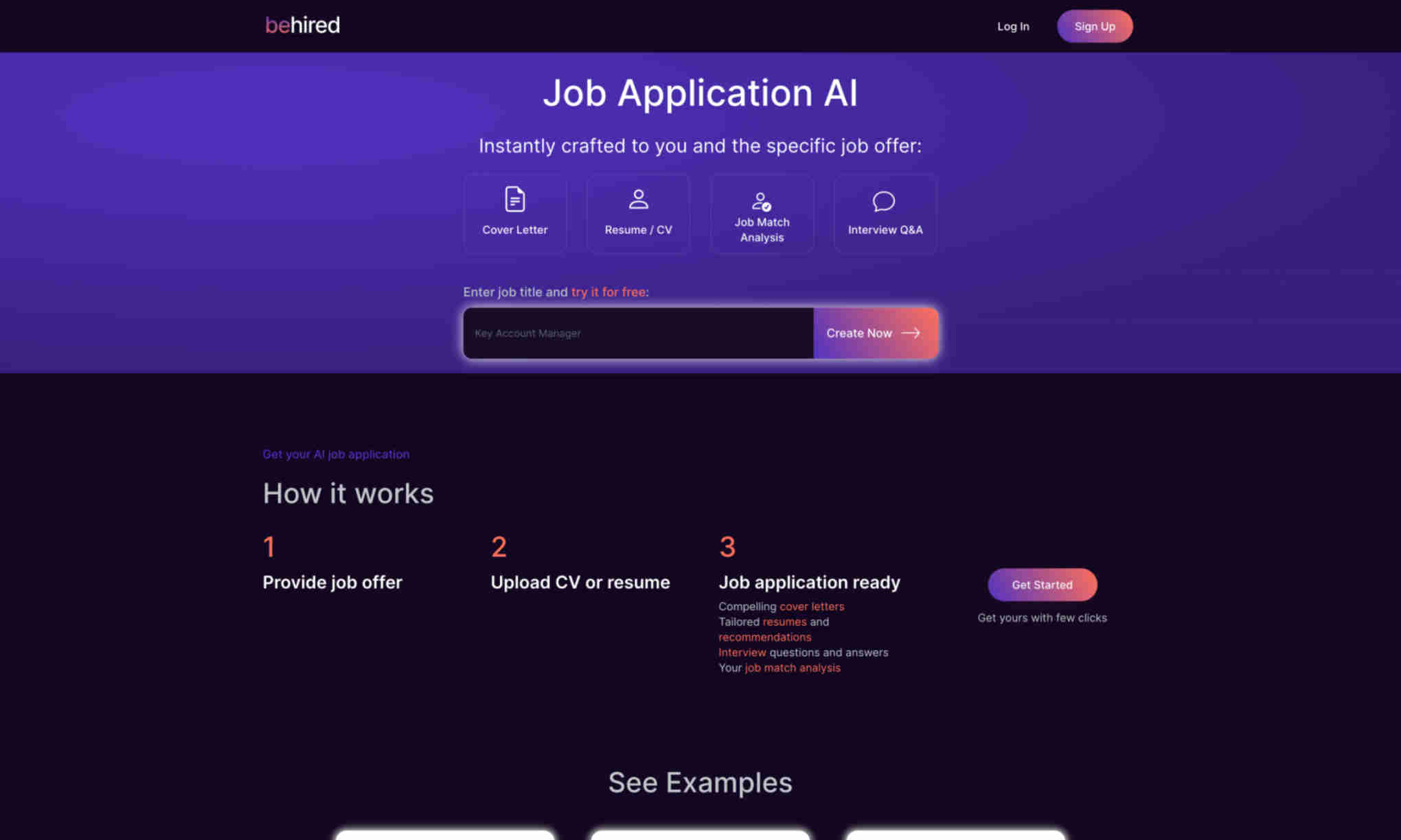 Job Application AI Homepage