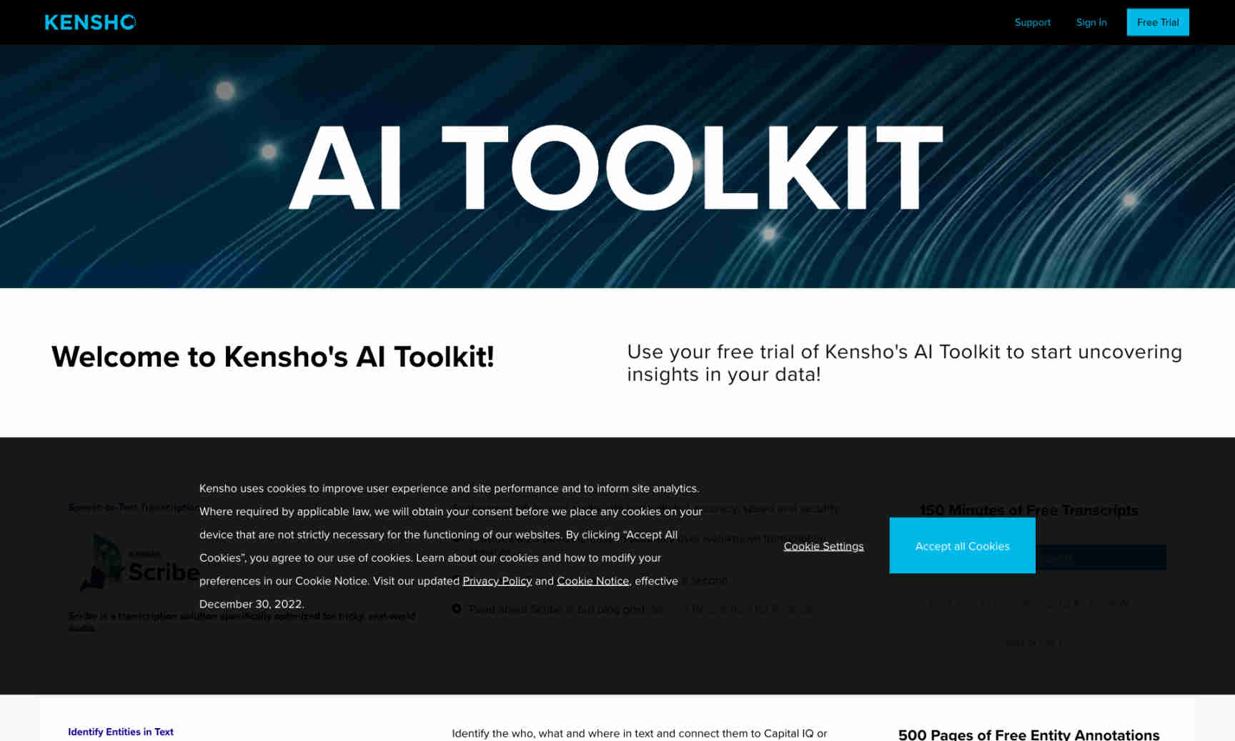 Kensho's AI Toolkit Homepage