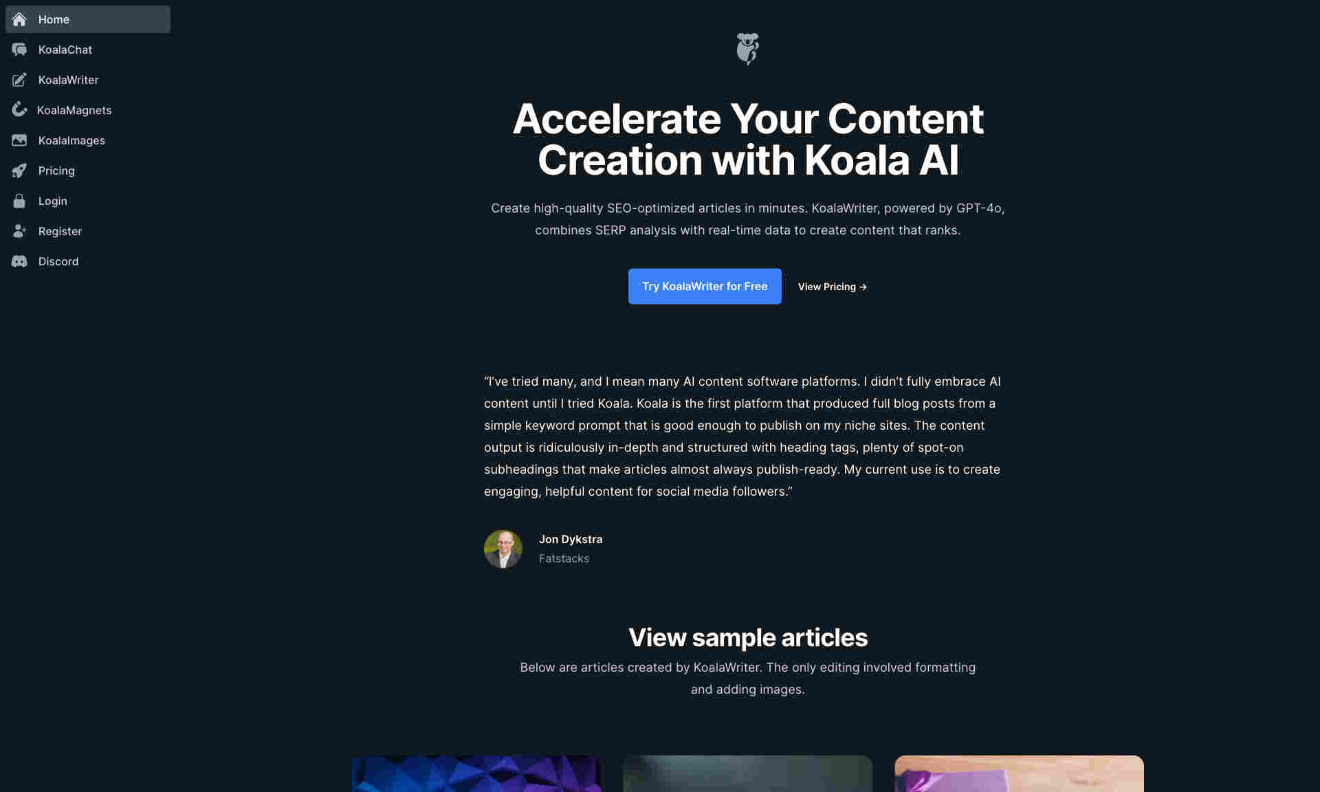 KoalaWriter Homepage