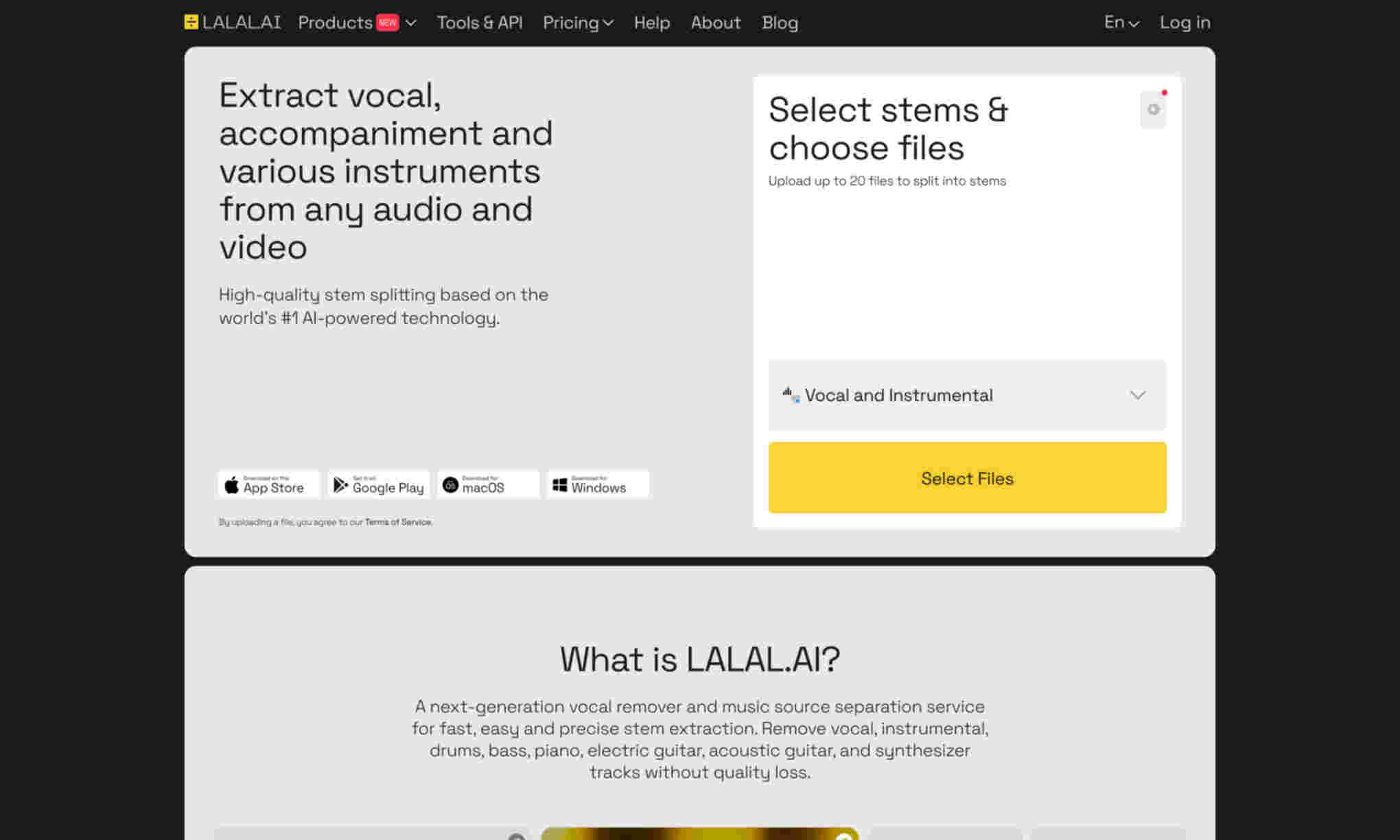 LALAL.AI Homepage