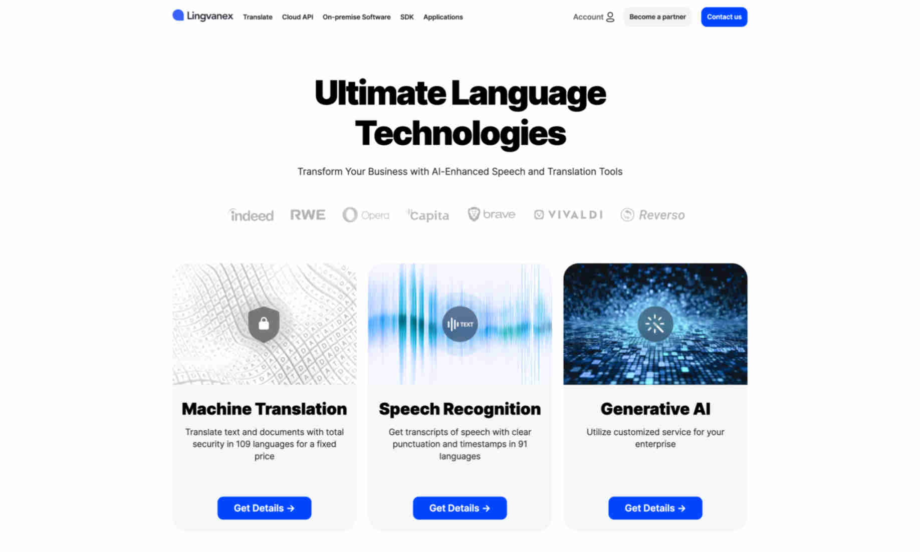 Lingvanex Homepage