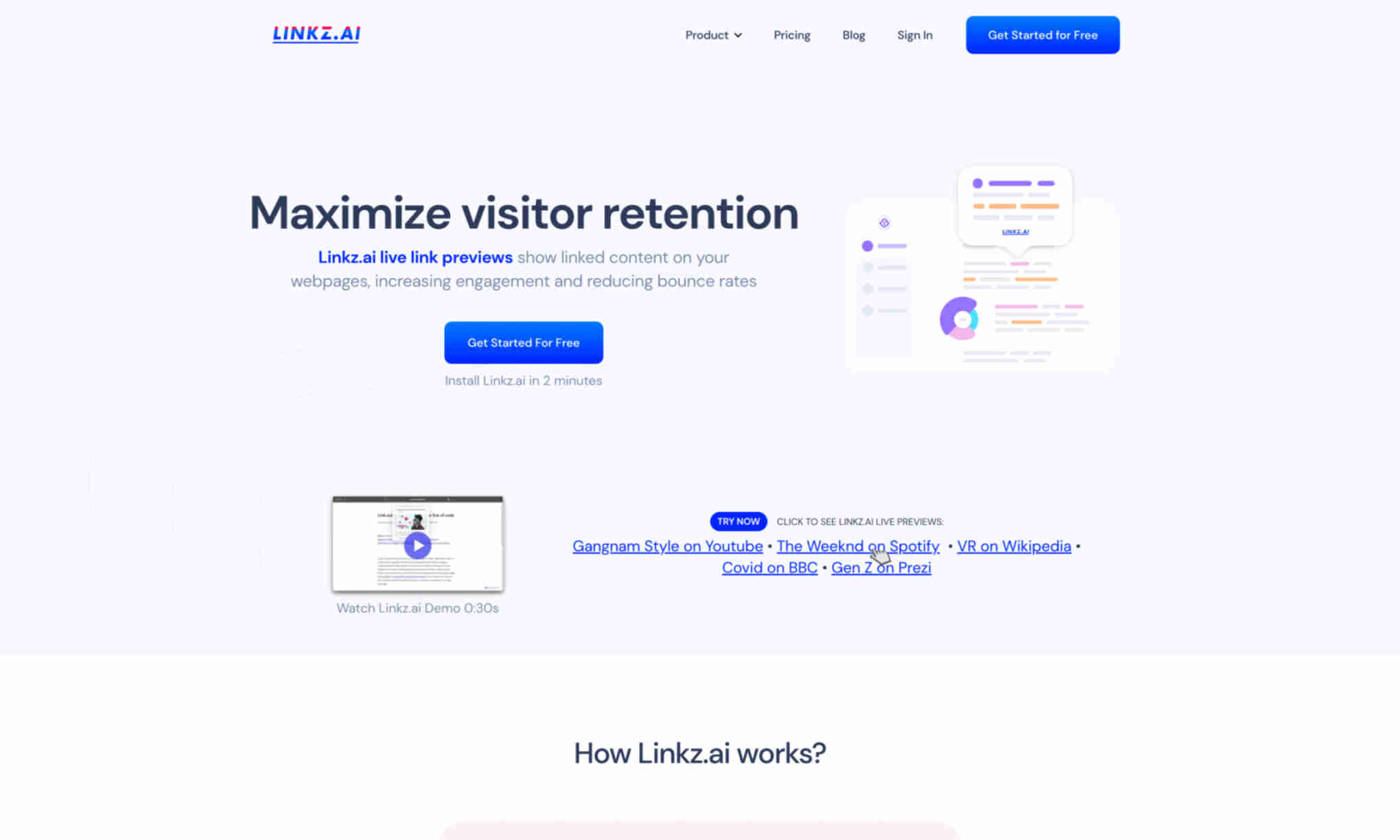 Linkz.ai Homepage