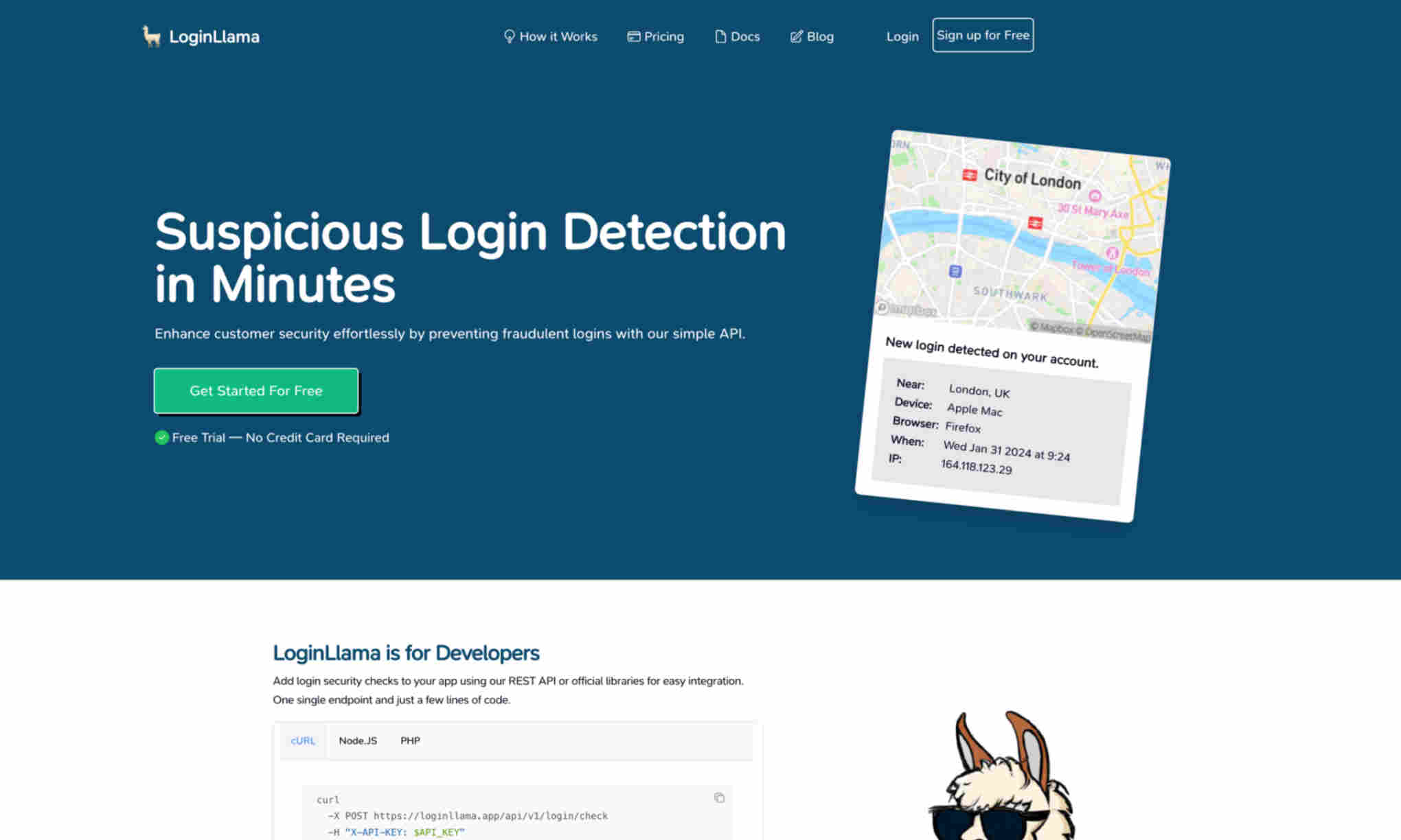 LoginLlama Homepage