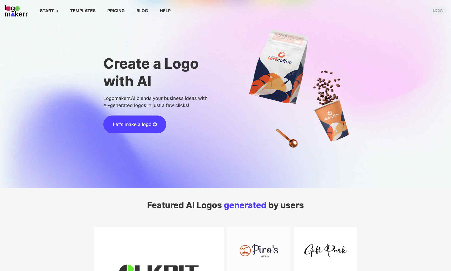 LogoMakerr AI Homepage