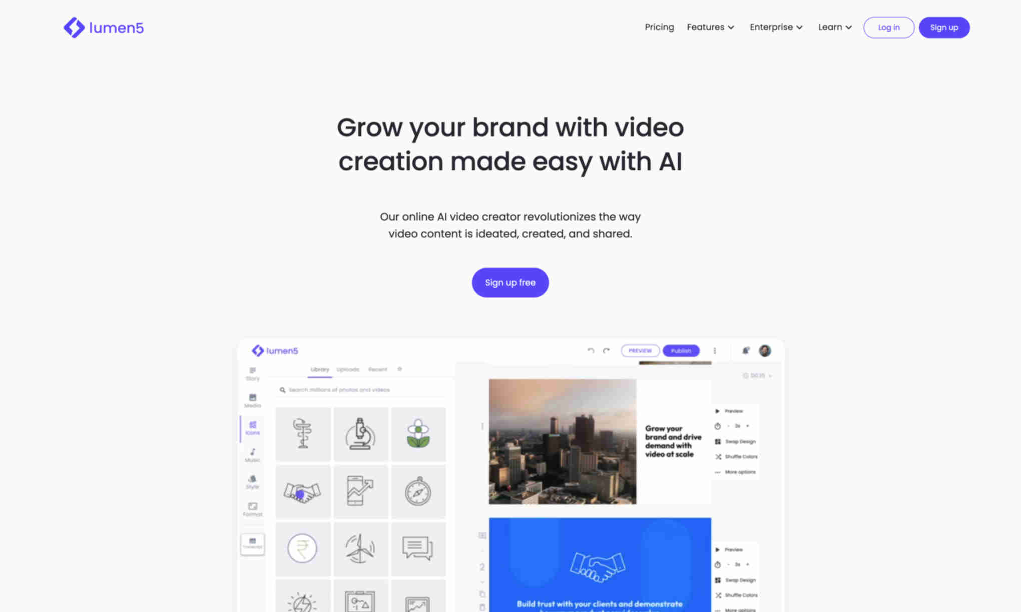 Lumen5 Homepage