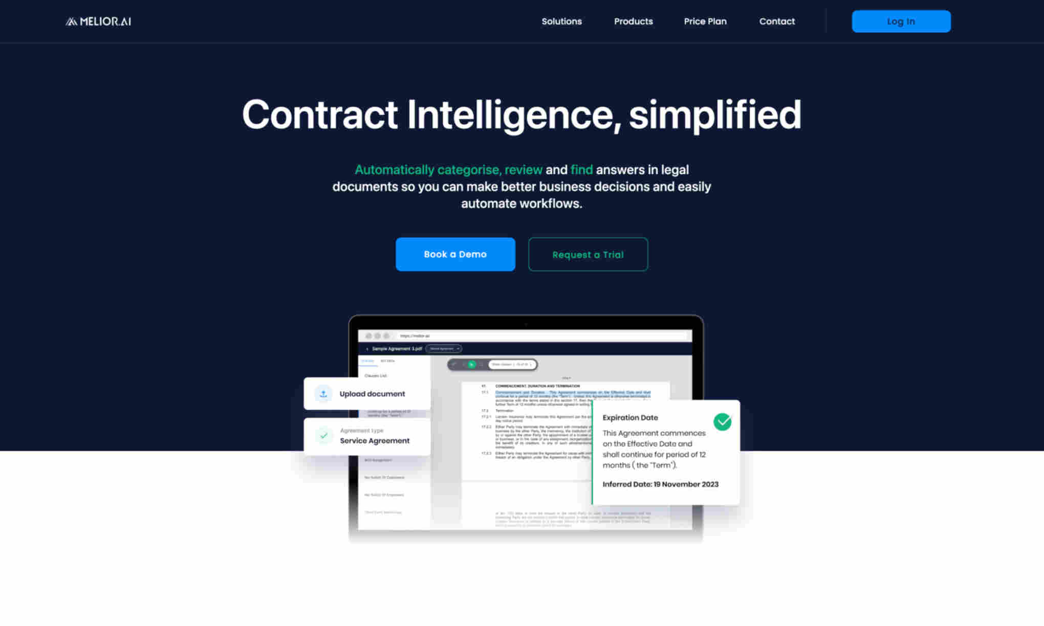 MELIÓR Contract Intelligence Homepage