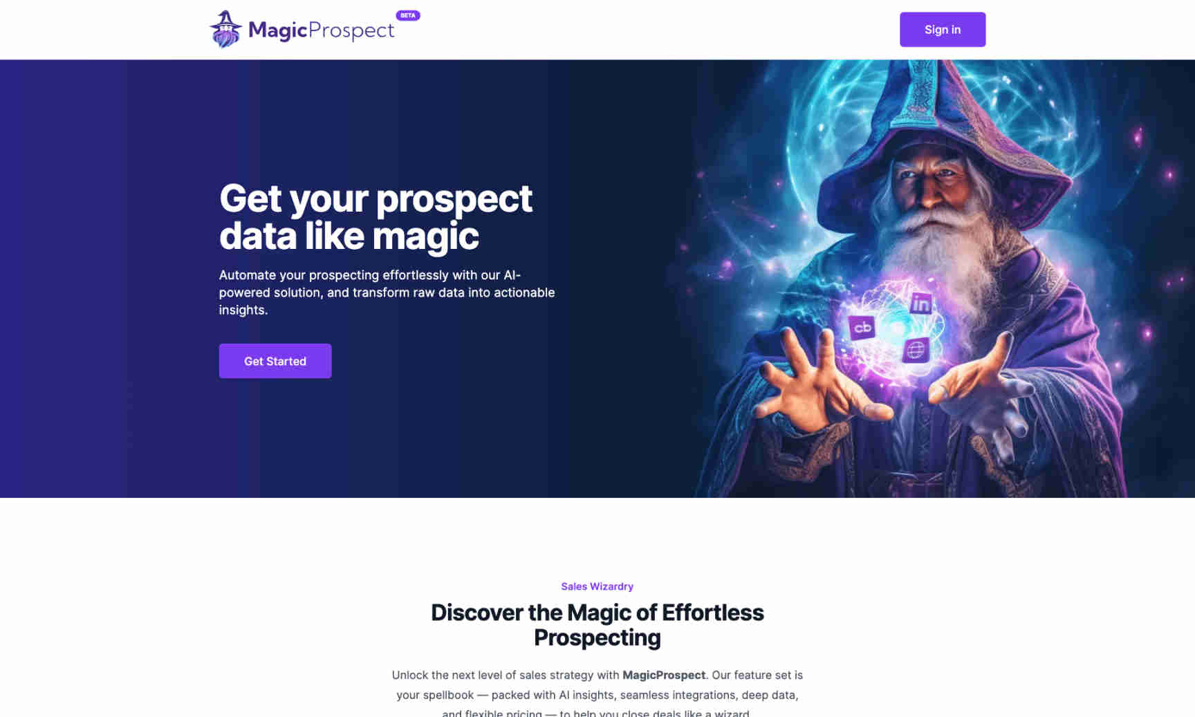 MagicProspect Homepage