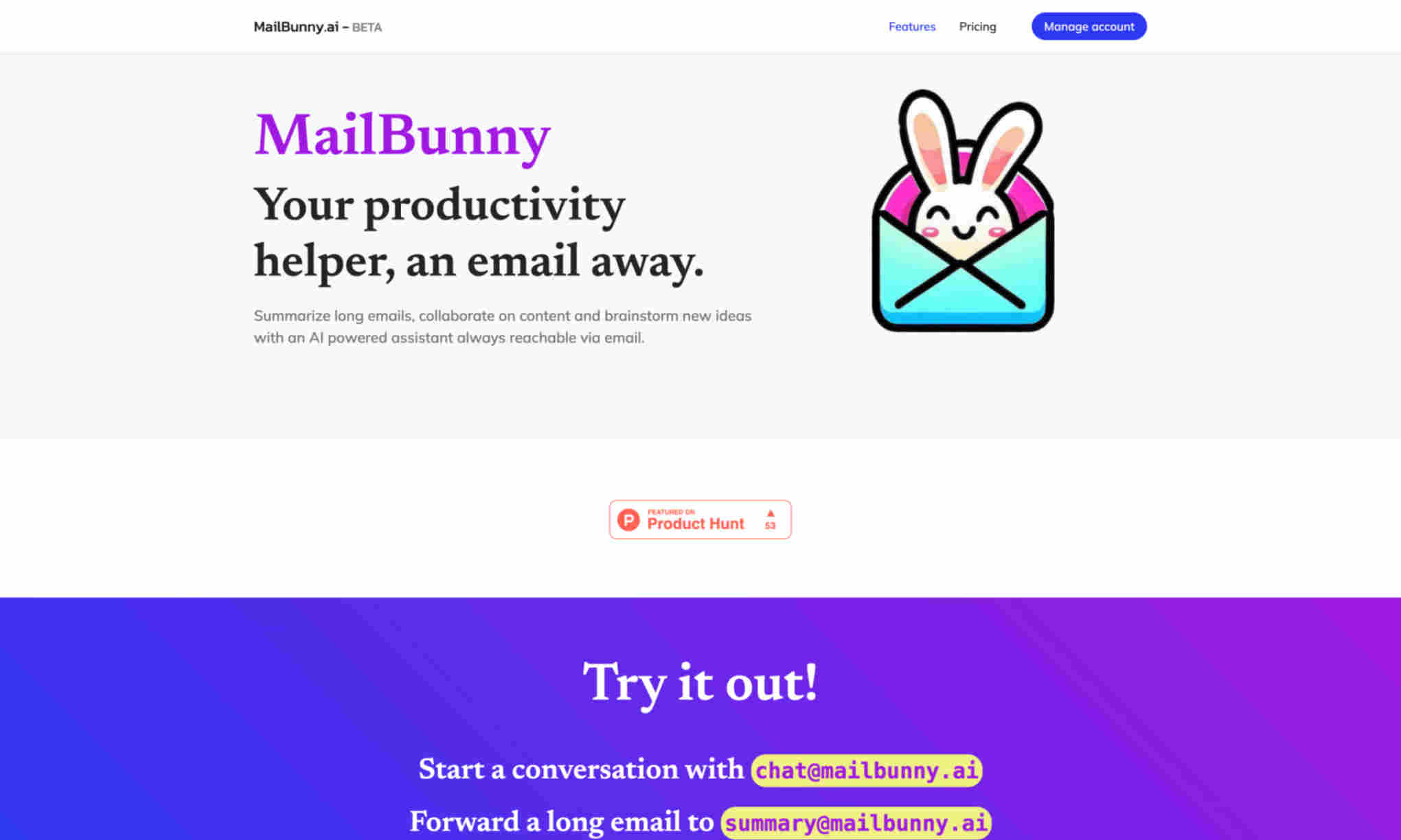 MailBunny Homepage