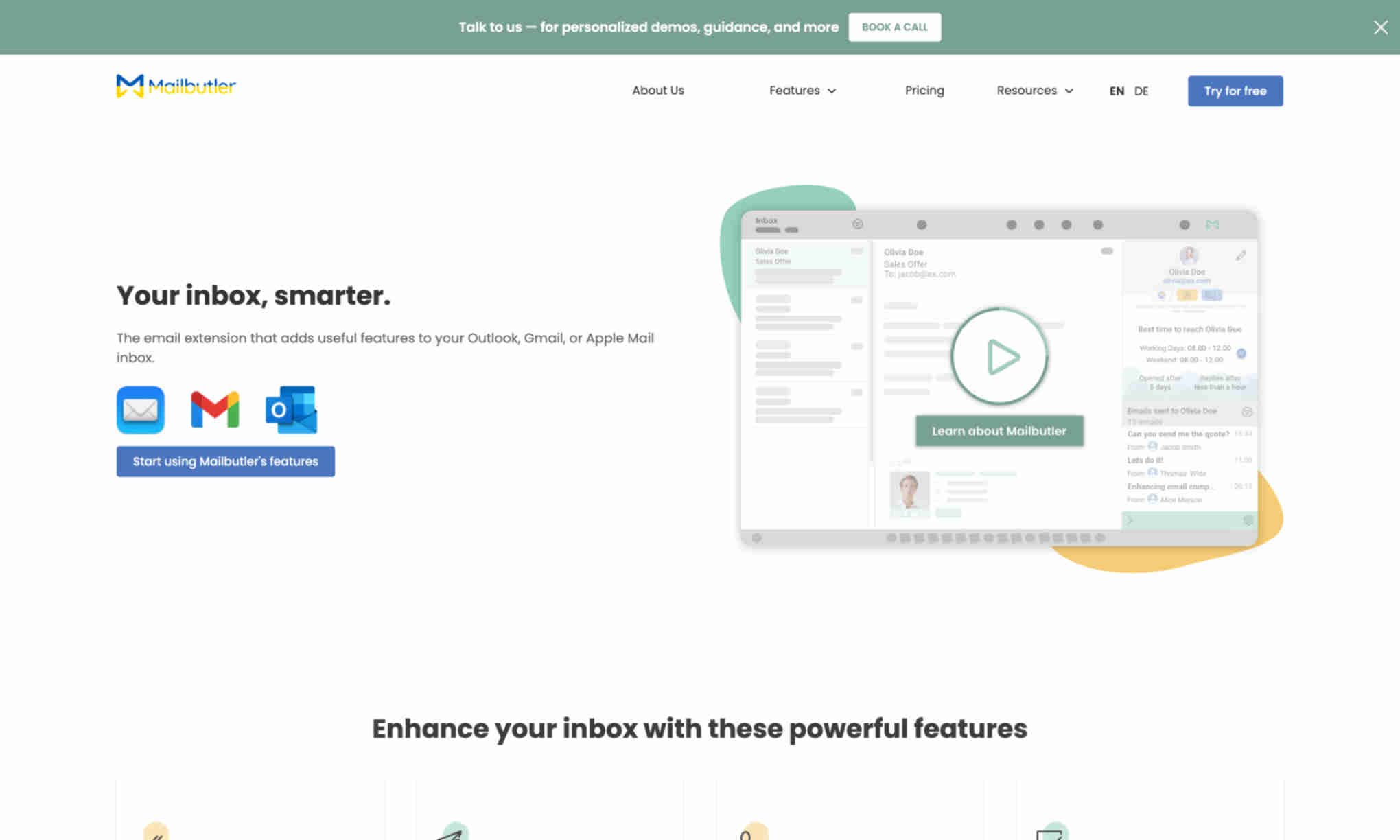 Mailbutler Homepage