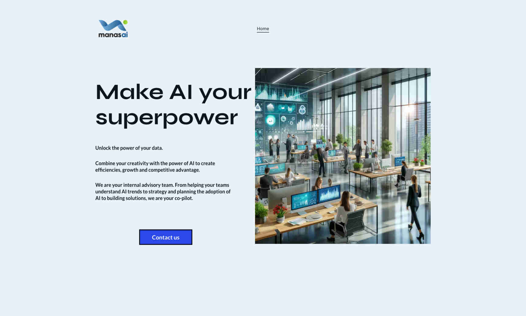 Manas AI Homepage