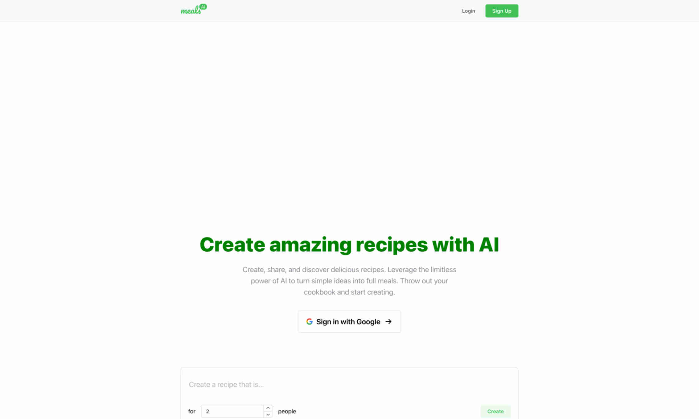 MealsAI Homepage