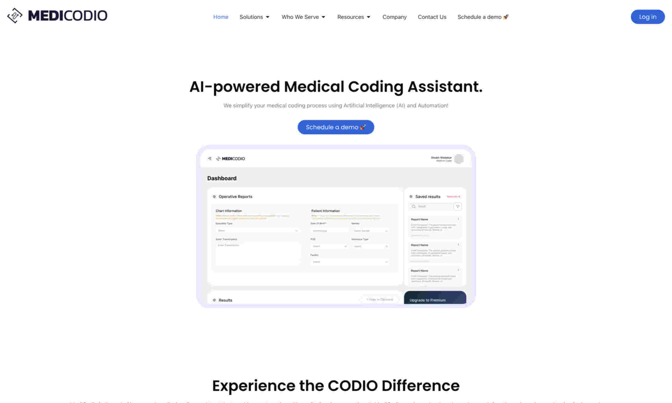 MediCodio Homepage