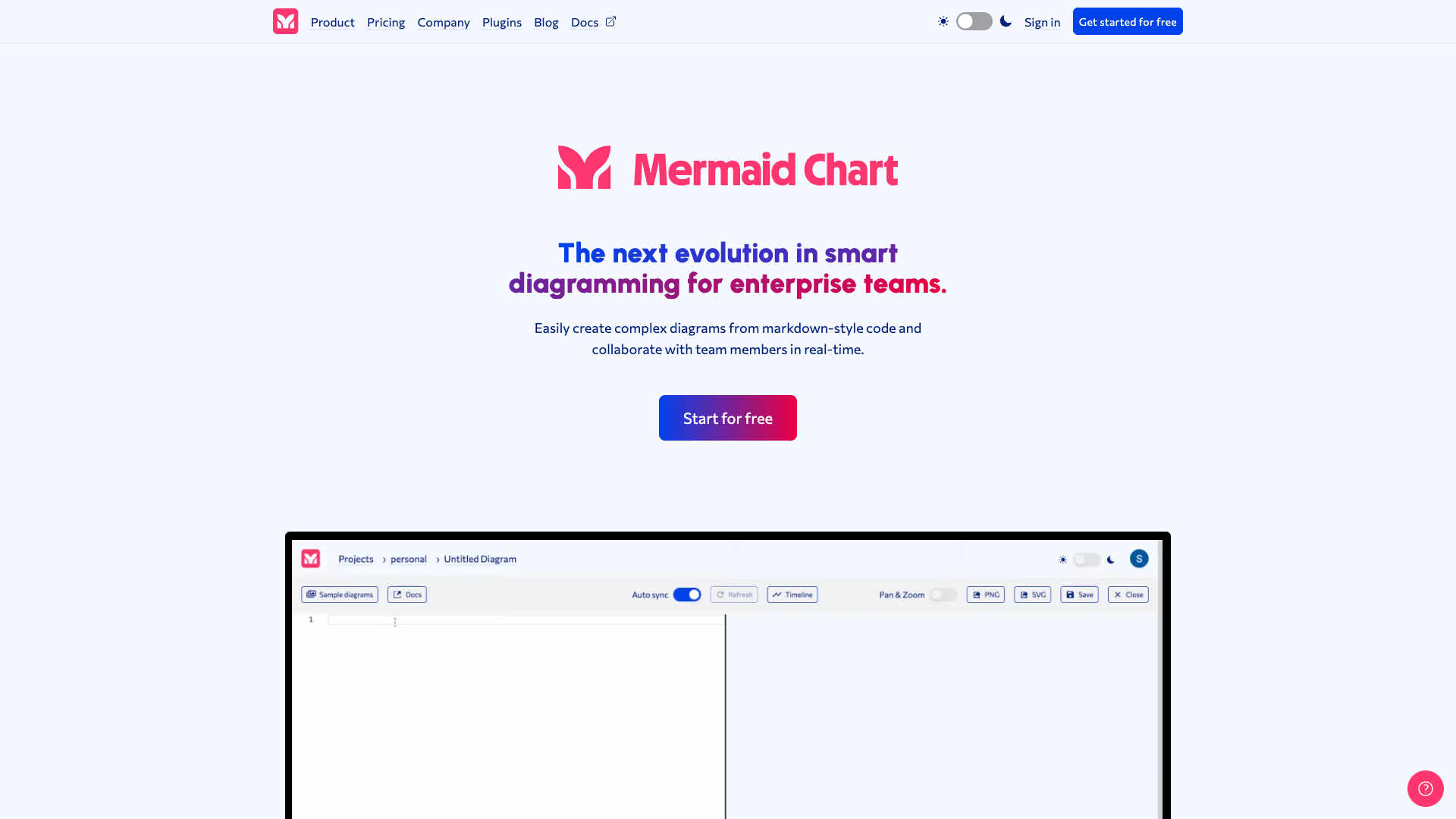 Mermaid Chart Homepage