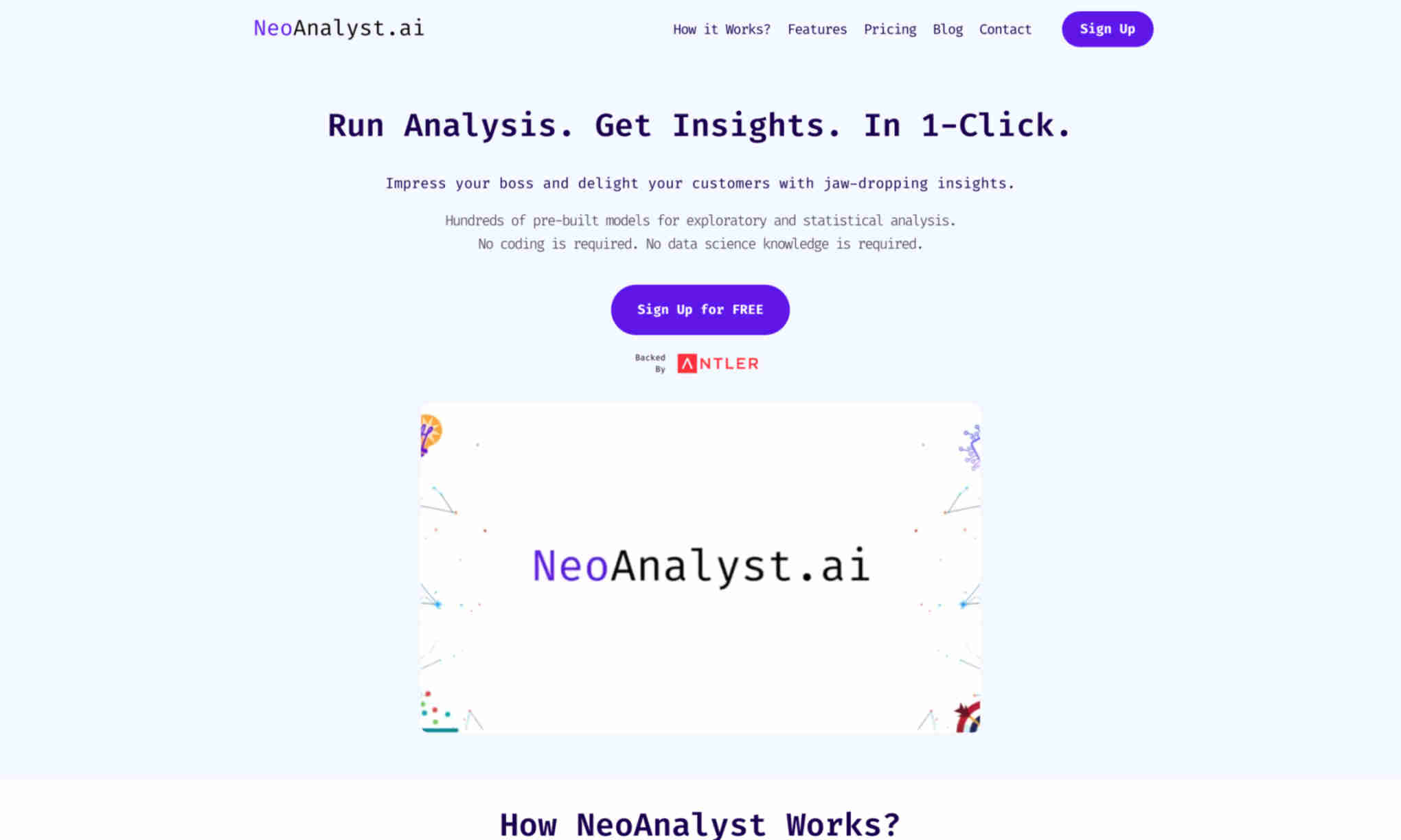 NeoAnalyst.ai Homepage