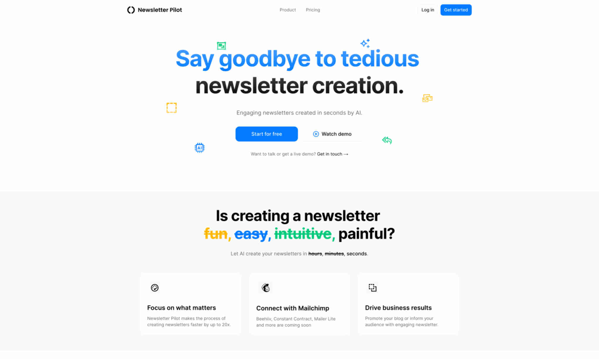 Newsletter Pilot Homepage