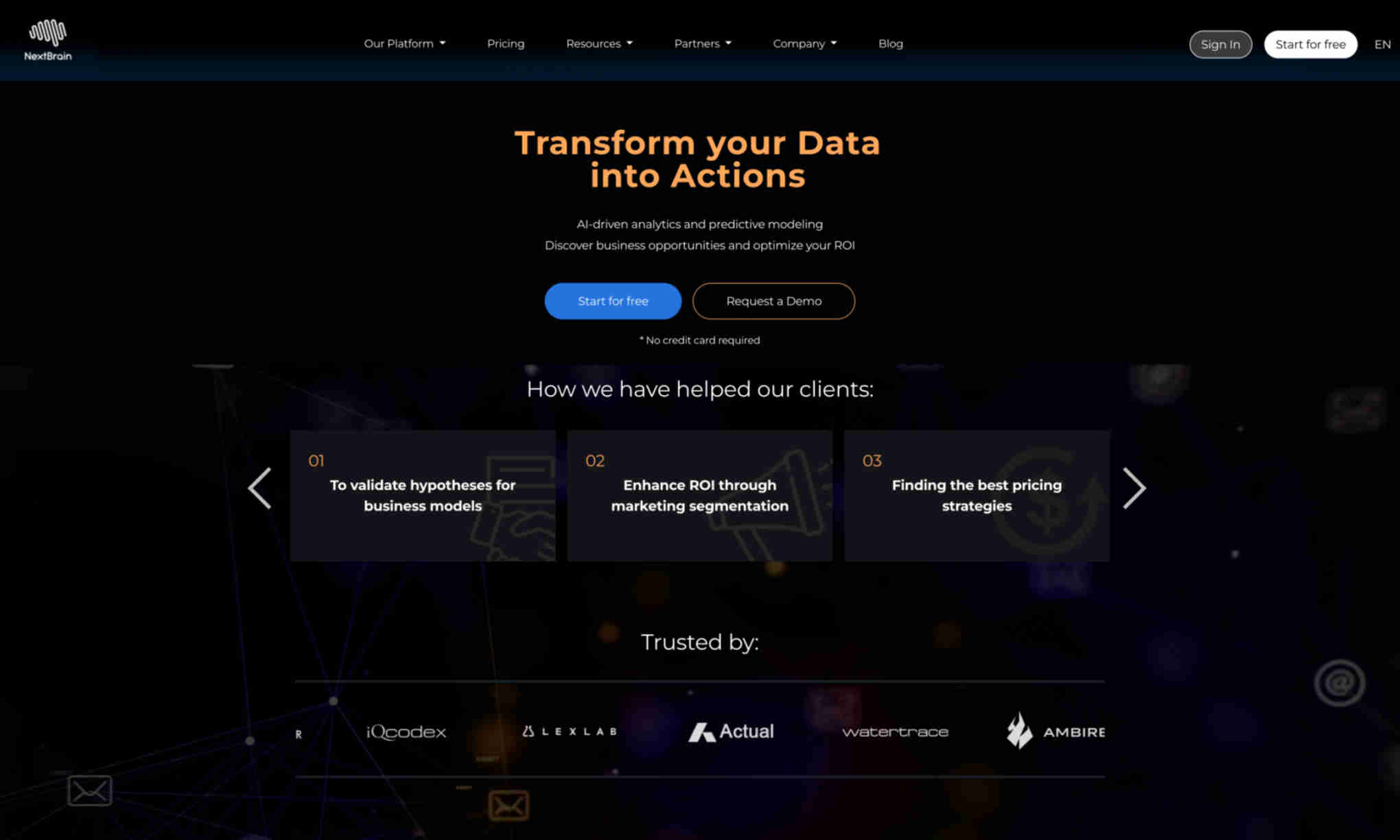 NextBrain Homepage