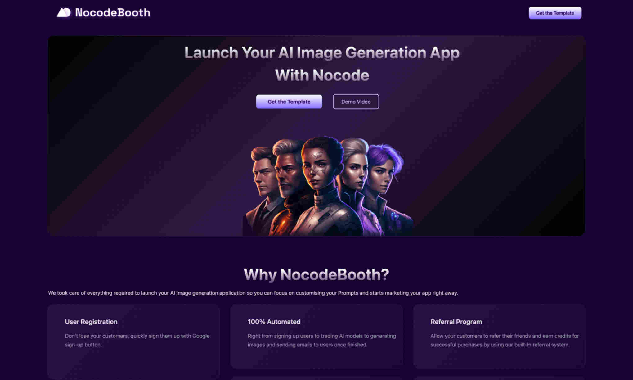 NocodeBooth Homepage