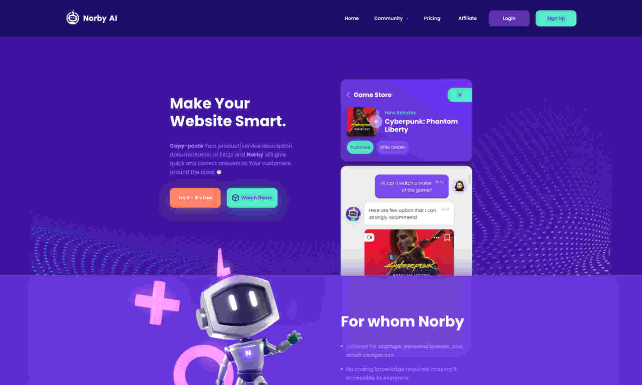 Norby AI Homepage