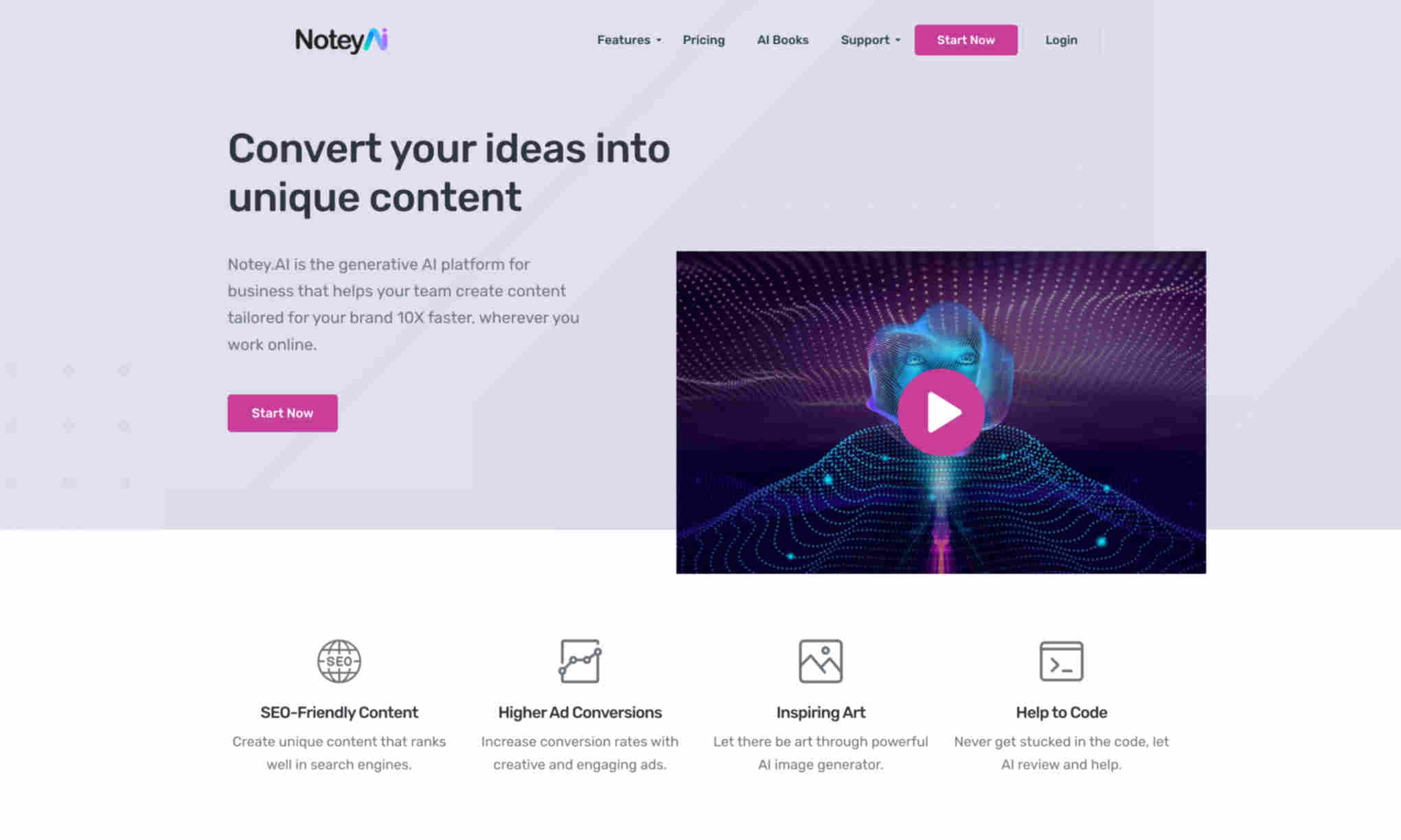 Notey AI Homepage