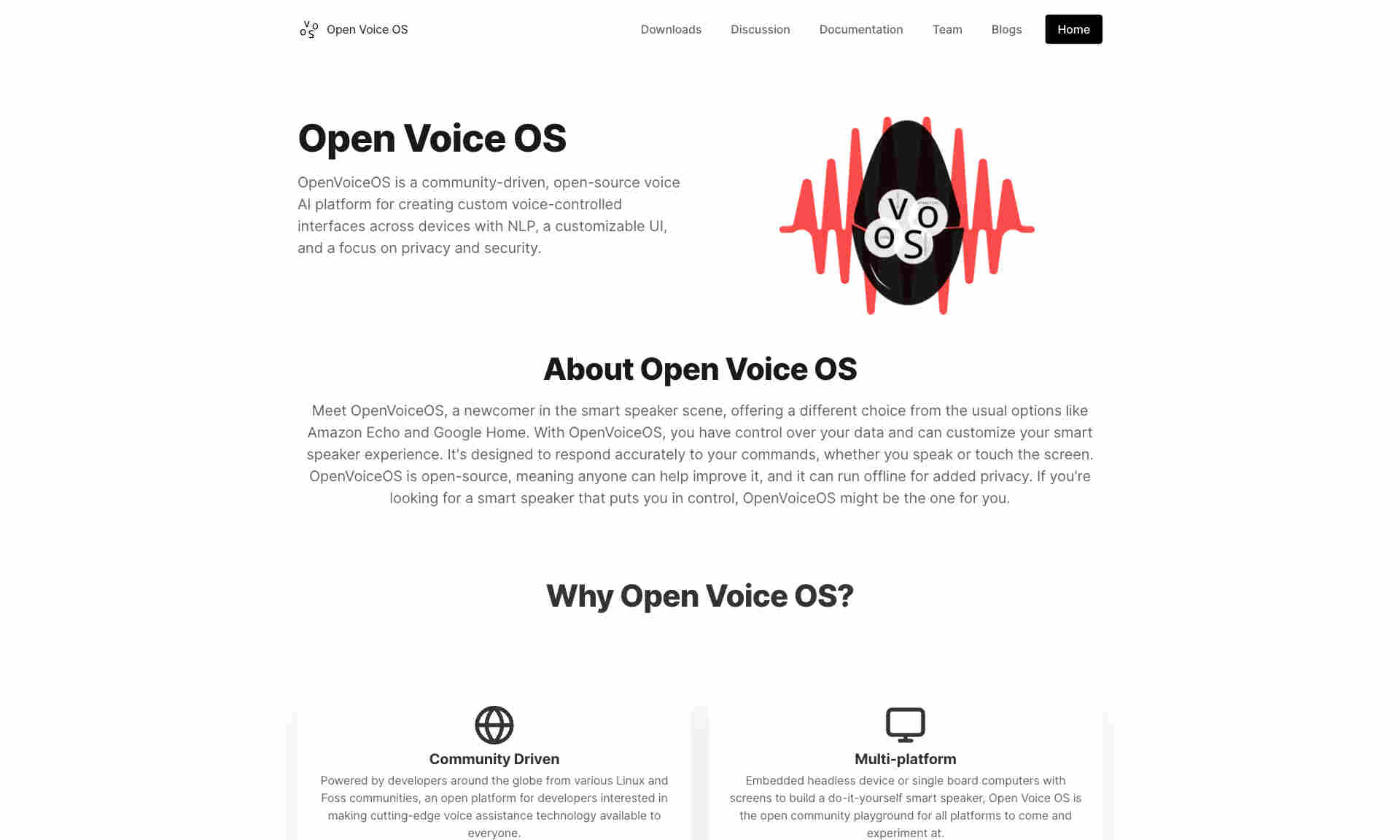 Open Voice OS Homepage