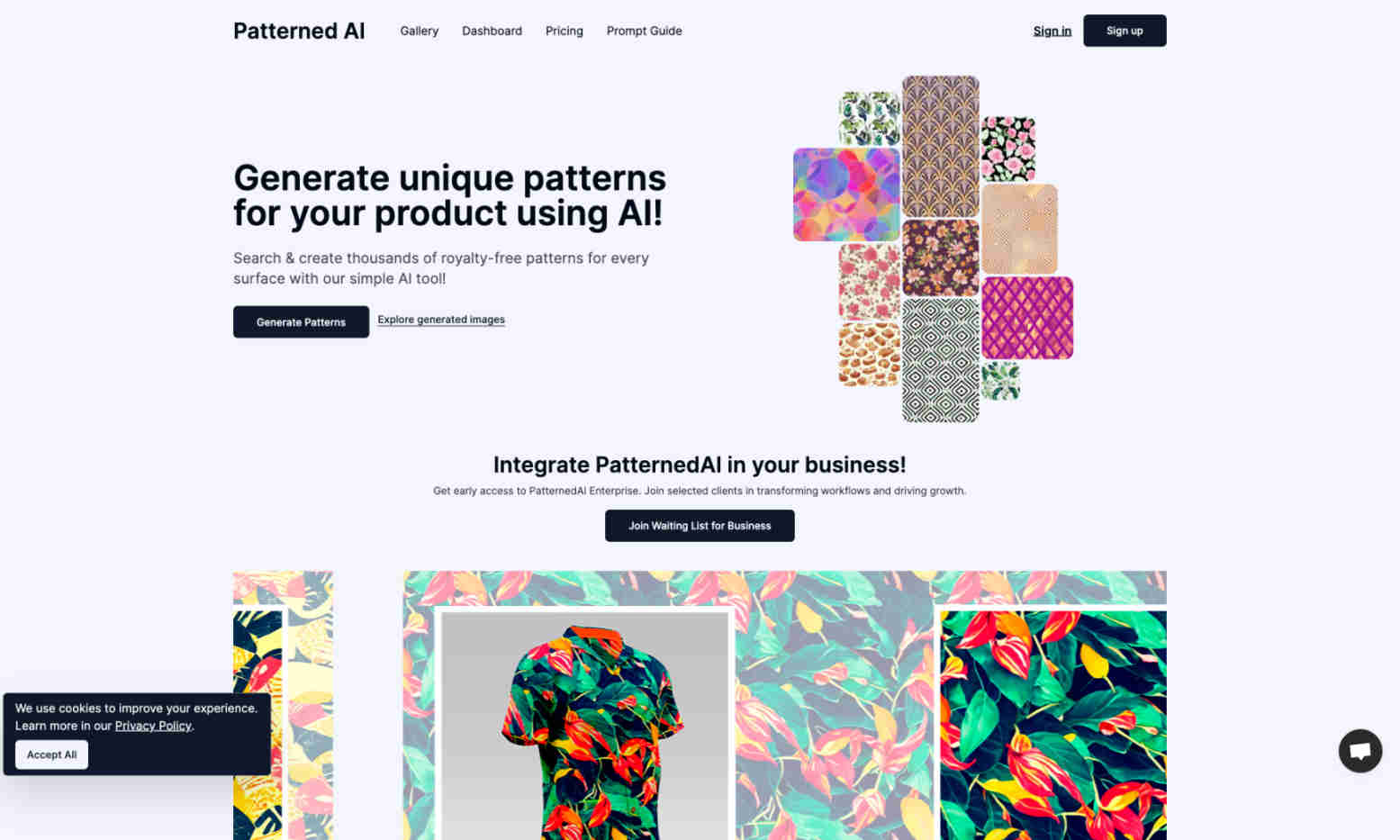 PatternedAI Homepage