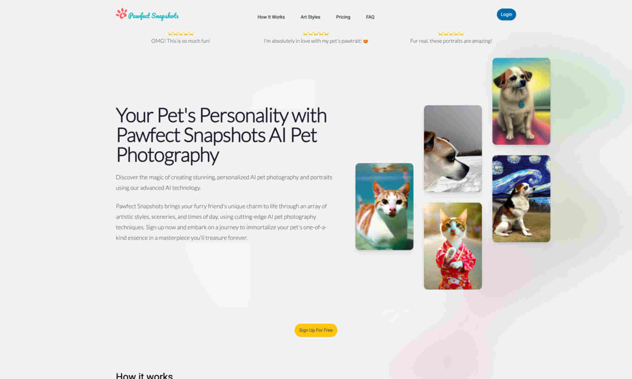 Pawfect Snapshots Homepage