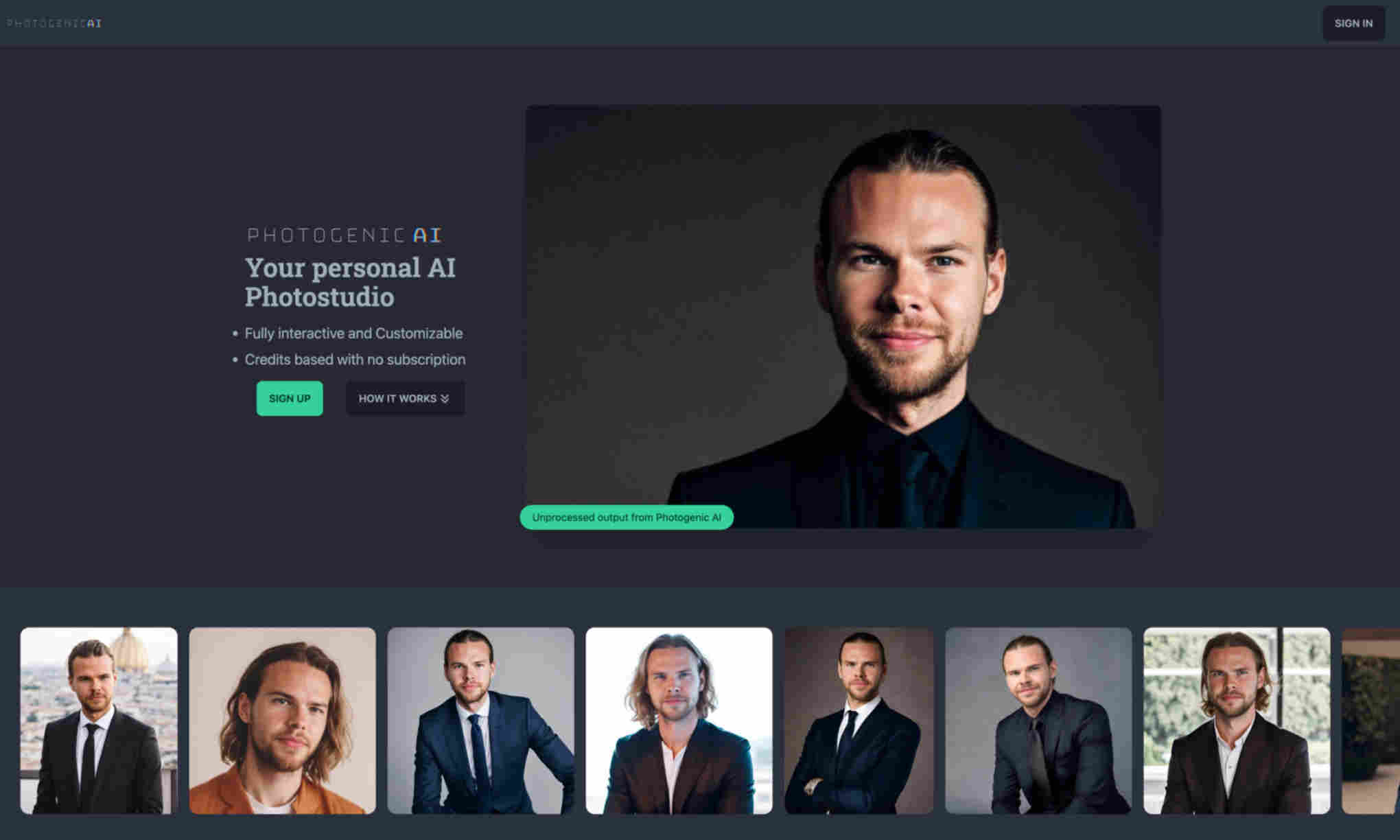 Photogenic AI Homepage