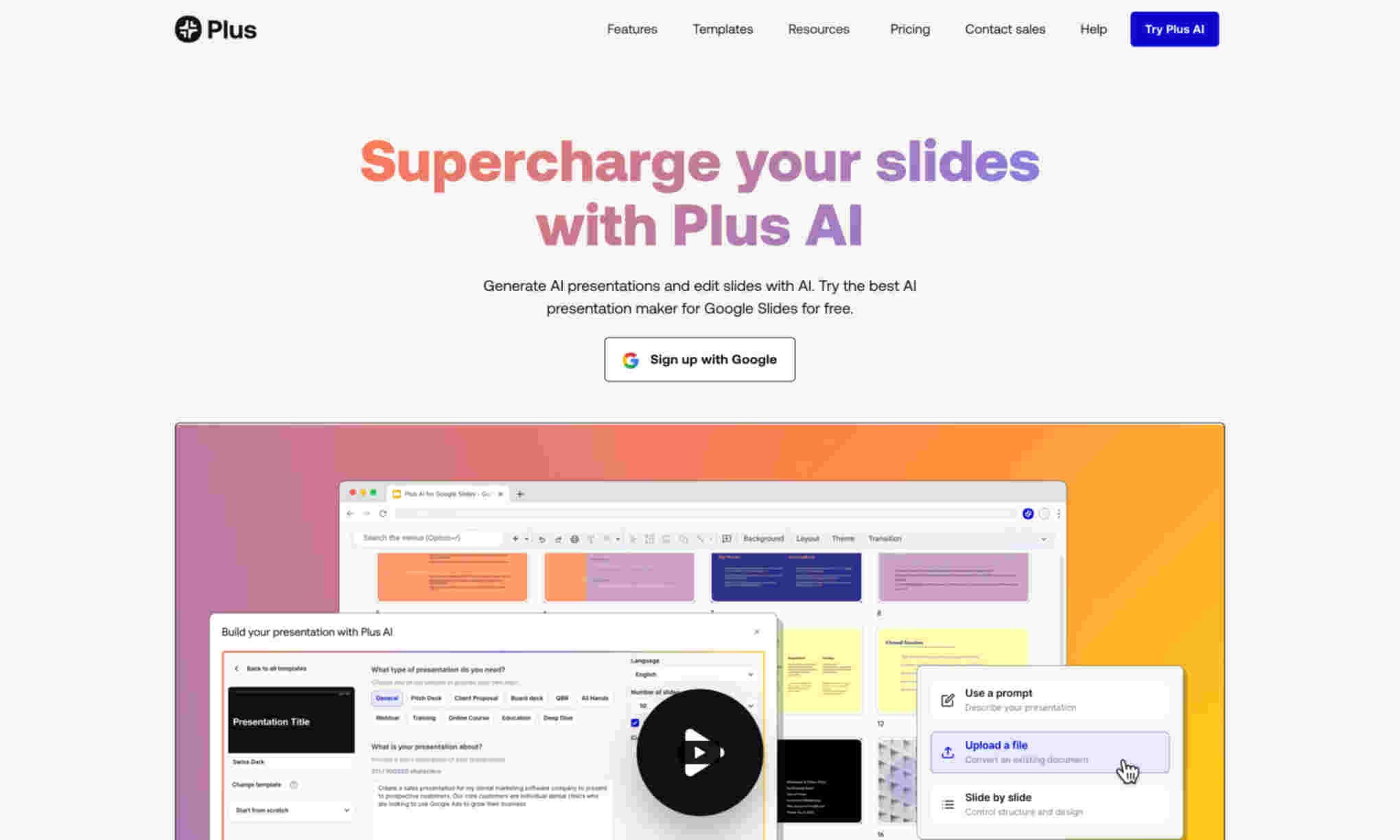 Plus AI Homepage