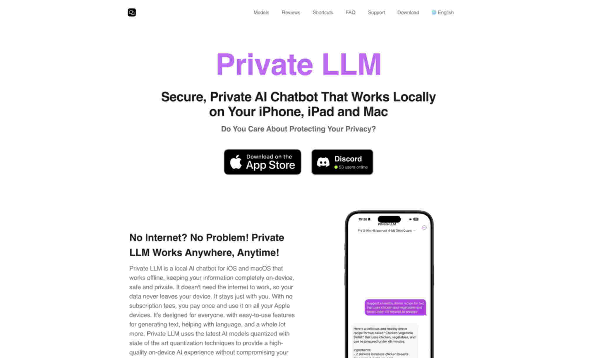 Private LLM Homepage