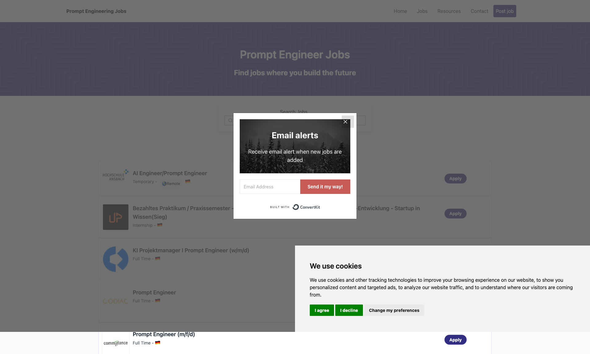 Prompt Engineer Jobs Homepage