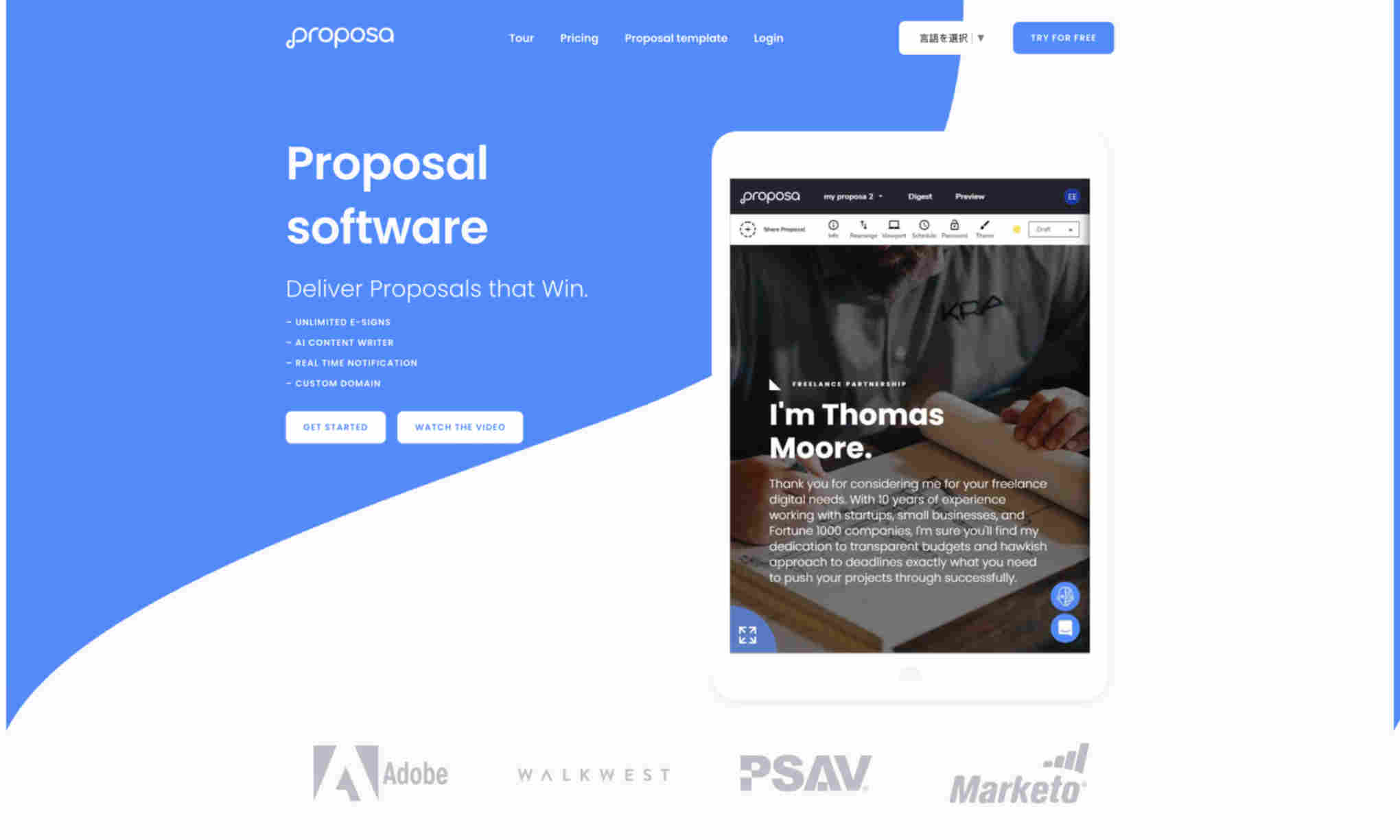 Proposa Homepage