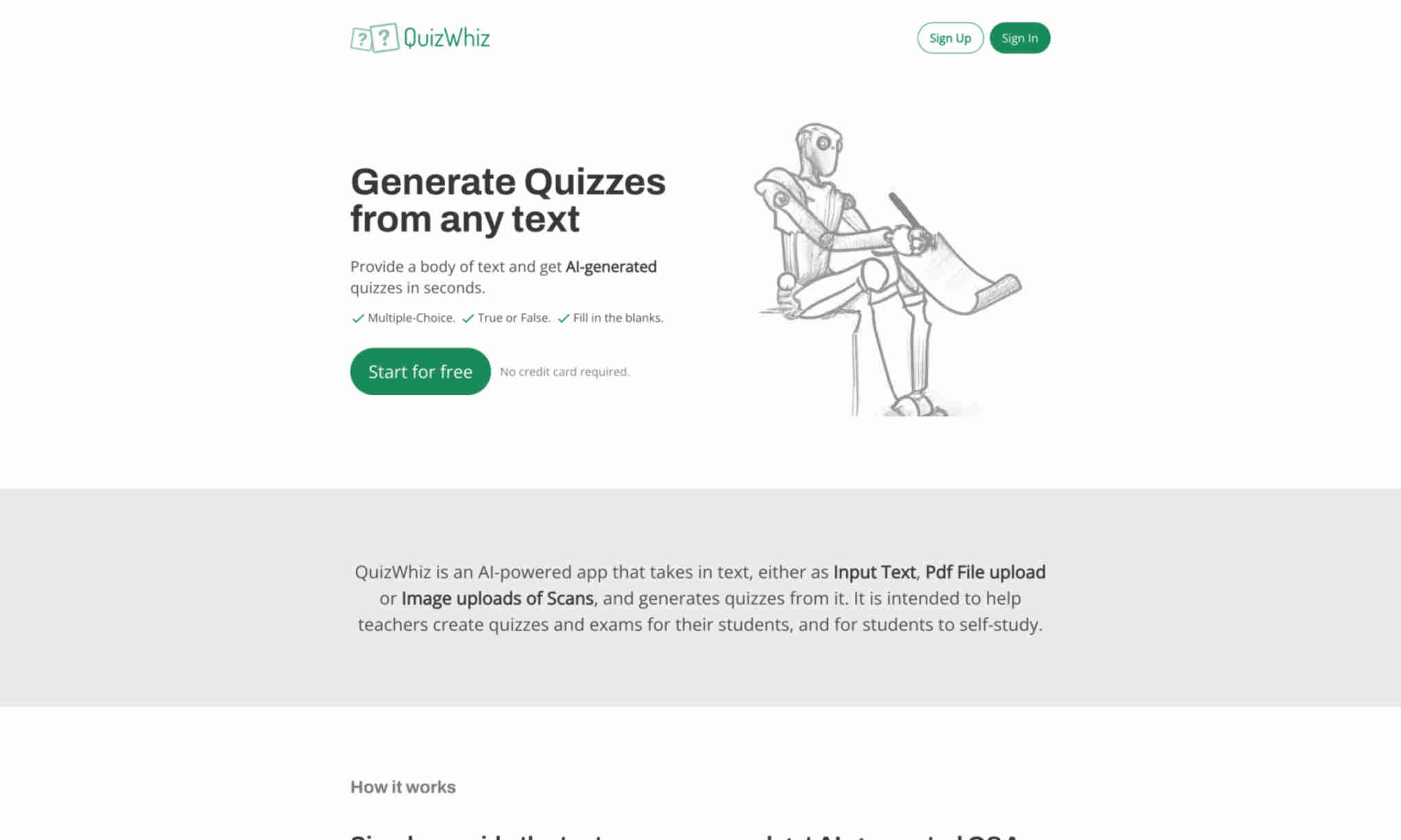 QuizWhiz Homepage