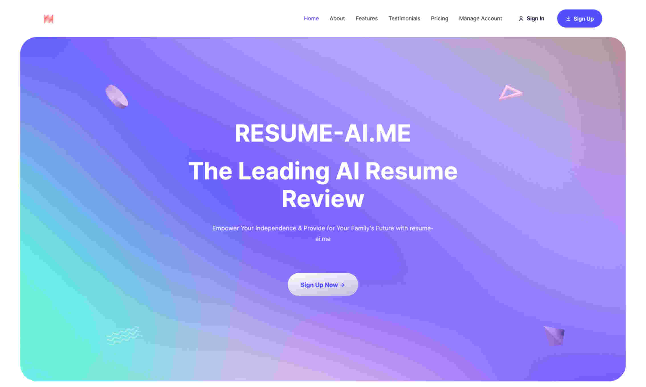 RESUME-AI.ME Homepage