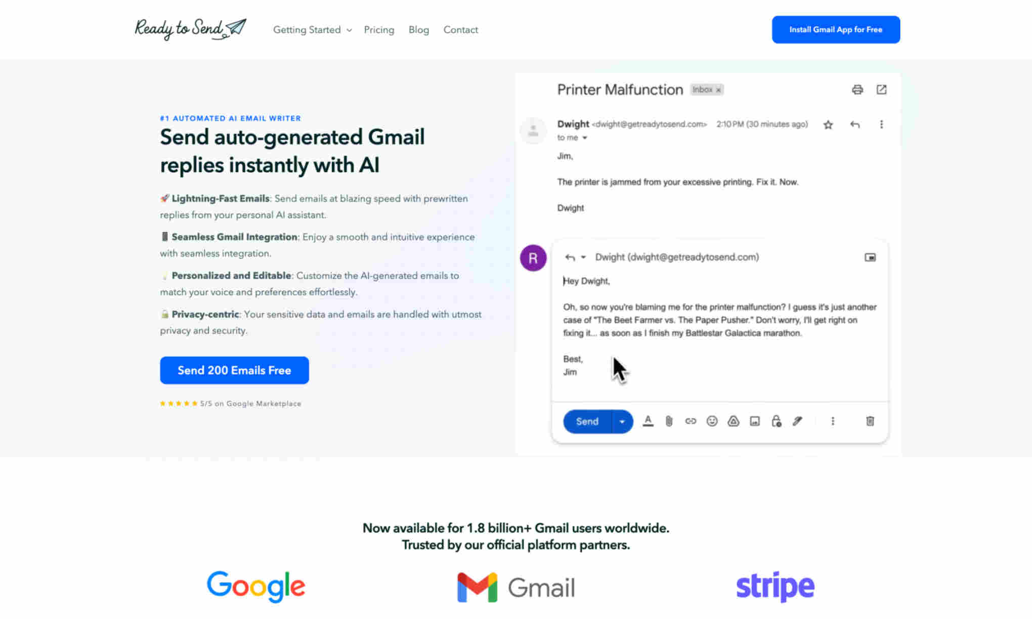 Ready to Send AI Homepage