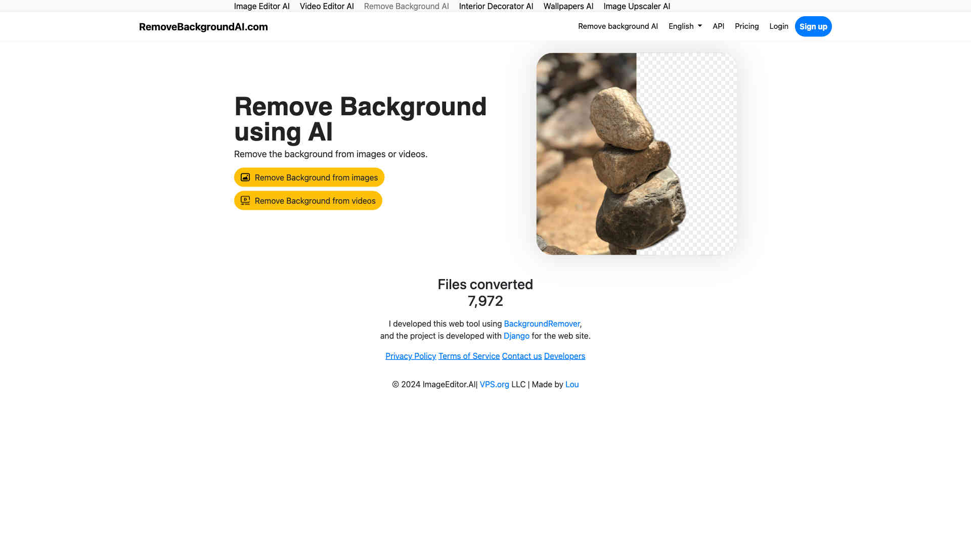 Remove Background AI Homepage