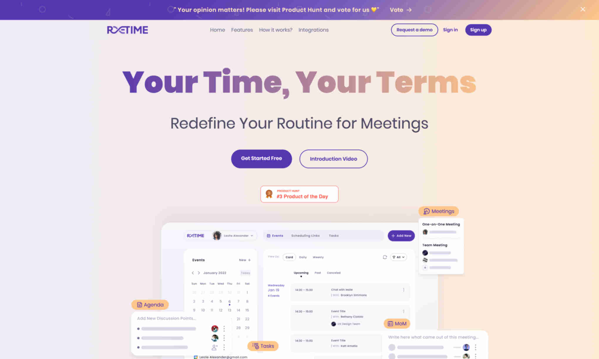 Retime Homepage