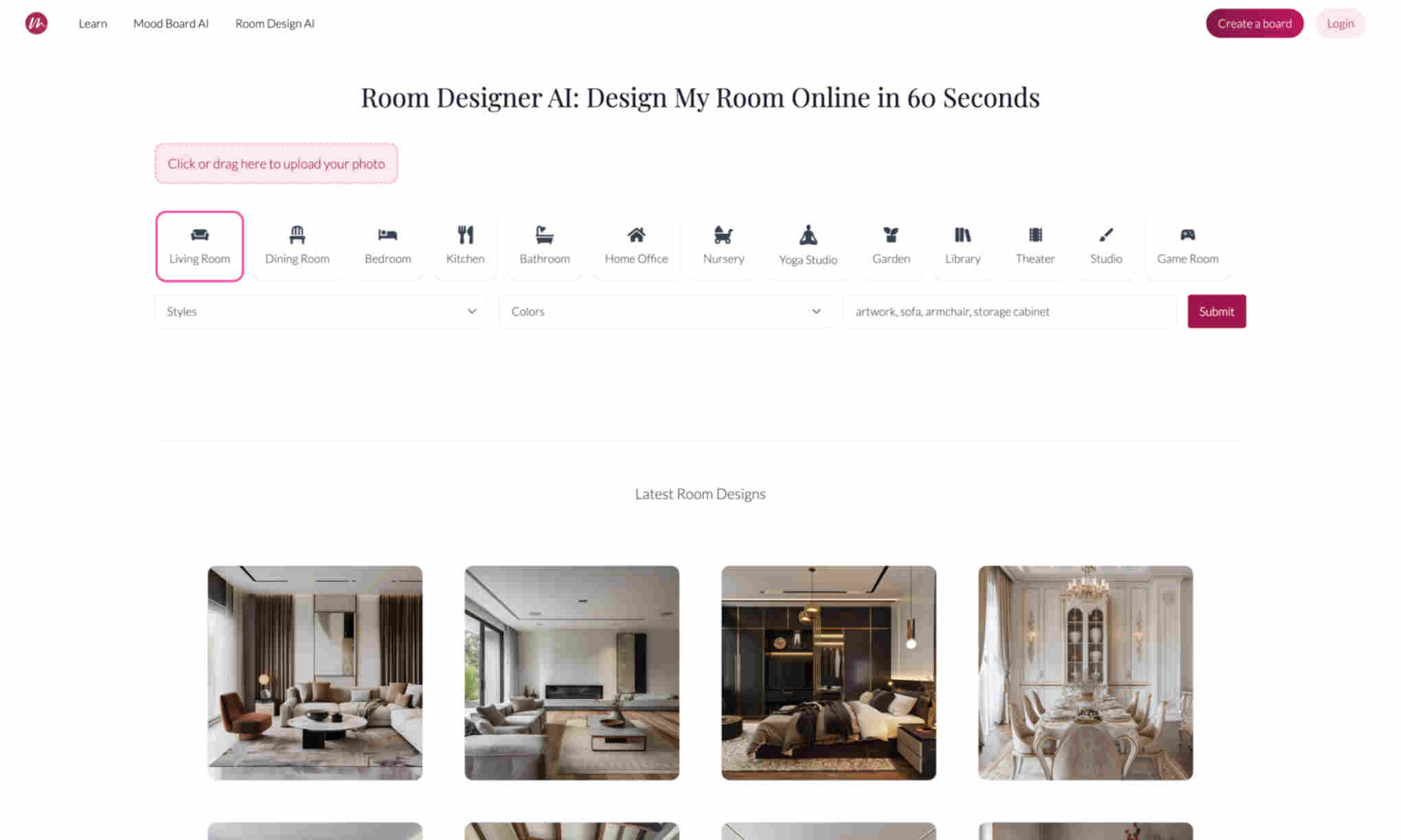 Room Designer AI Homepage