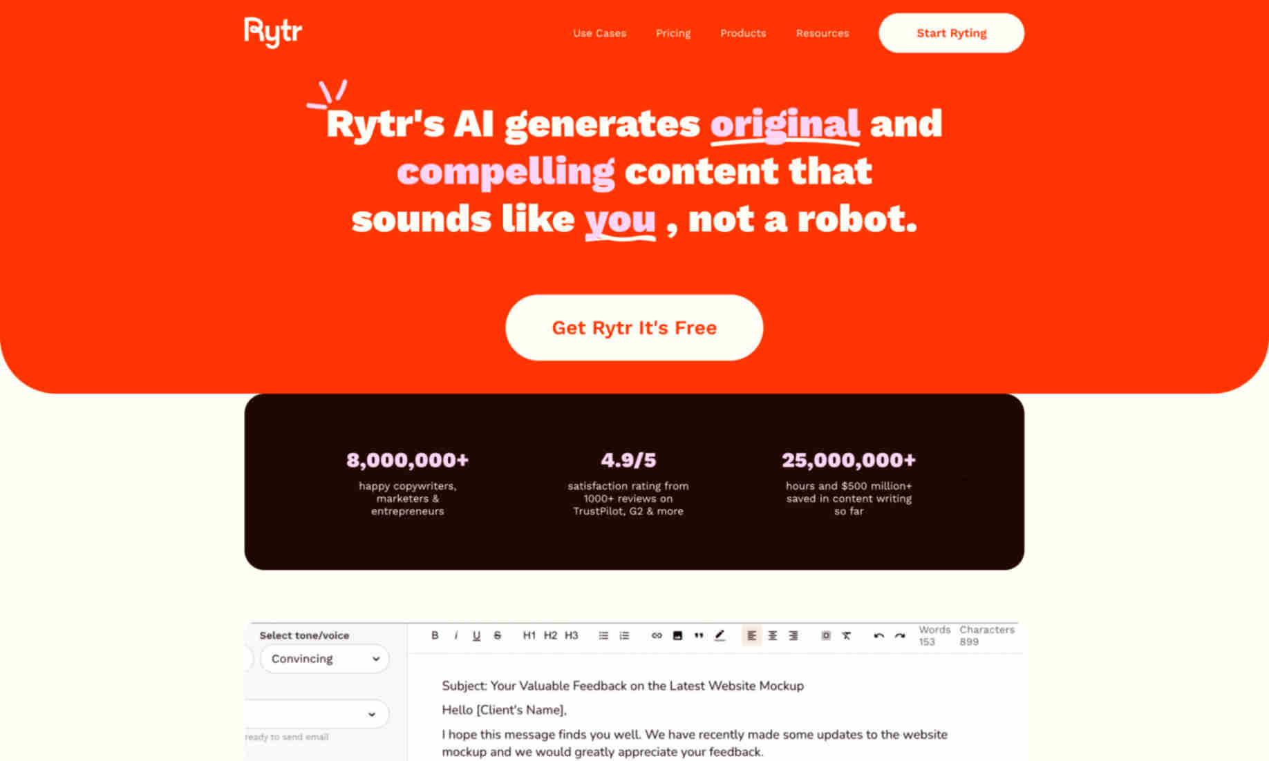 Rytr Homepage