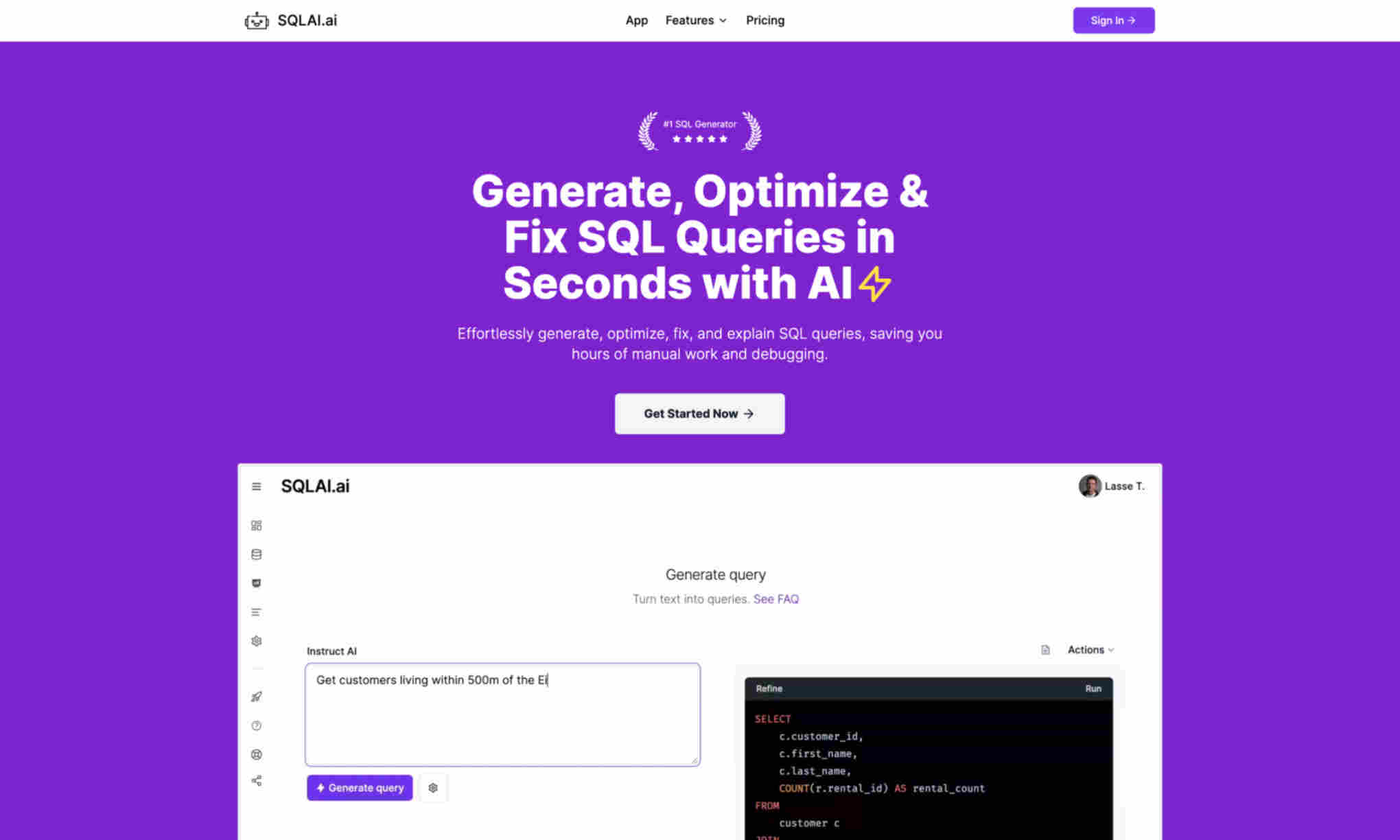 SQLAI.ai Homepage