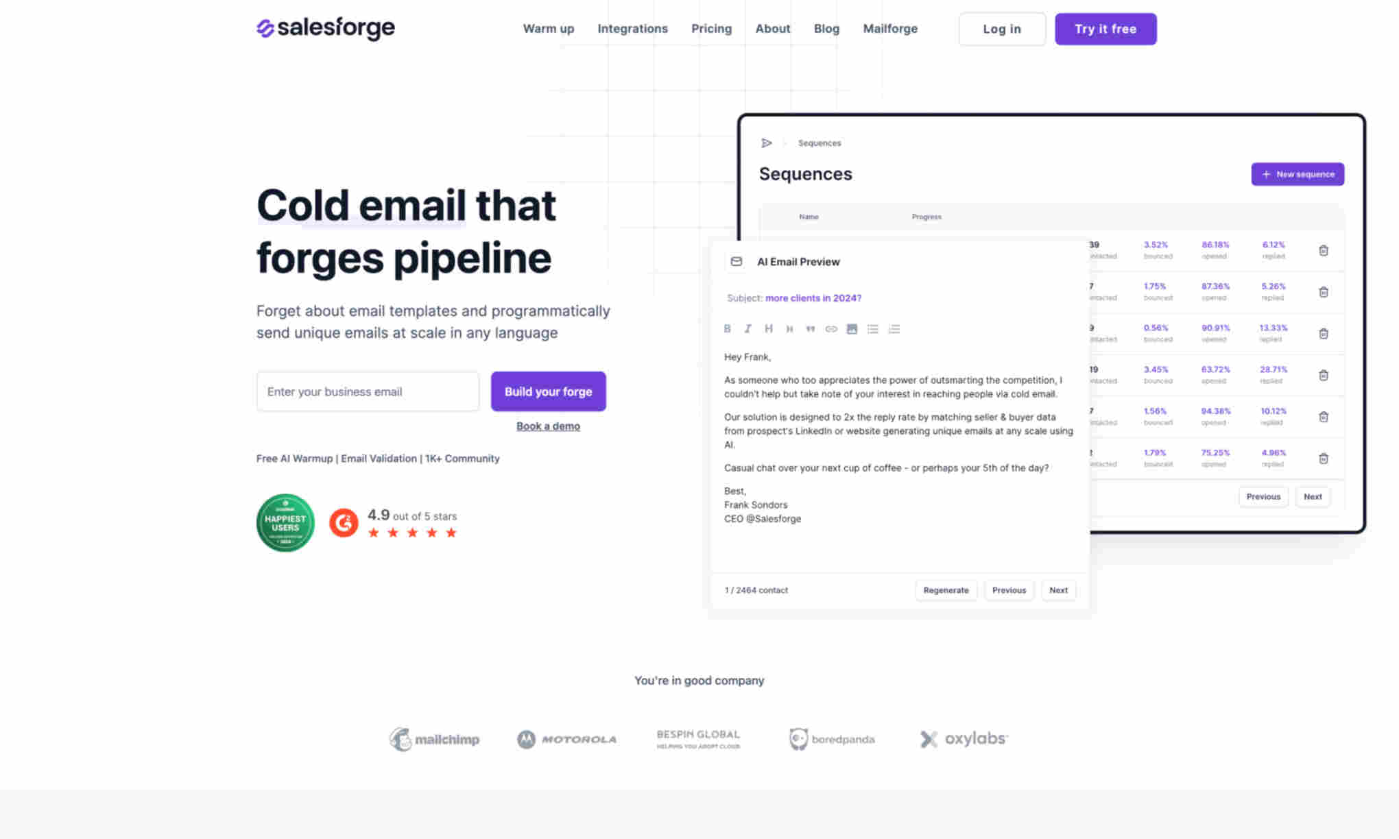 Salesforge Homepage