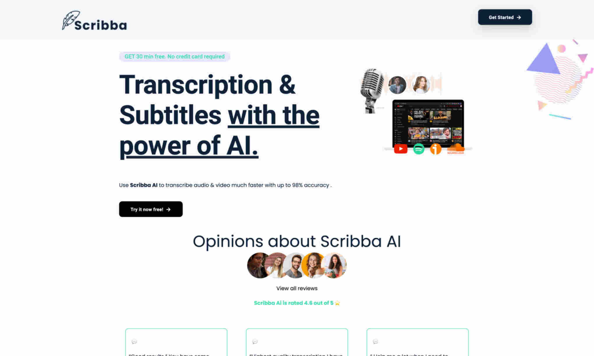 Scribba AI Homepage