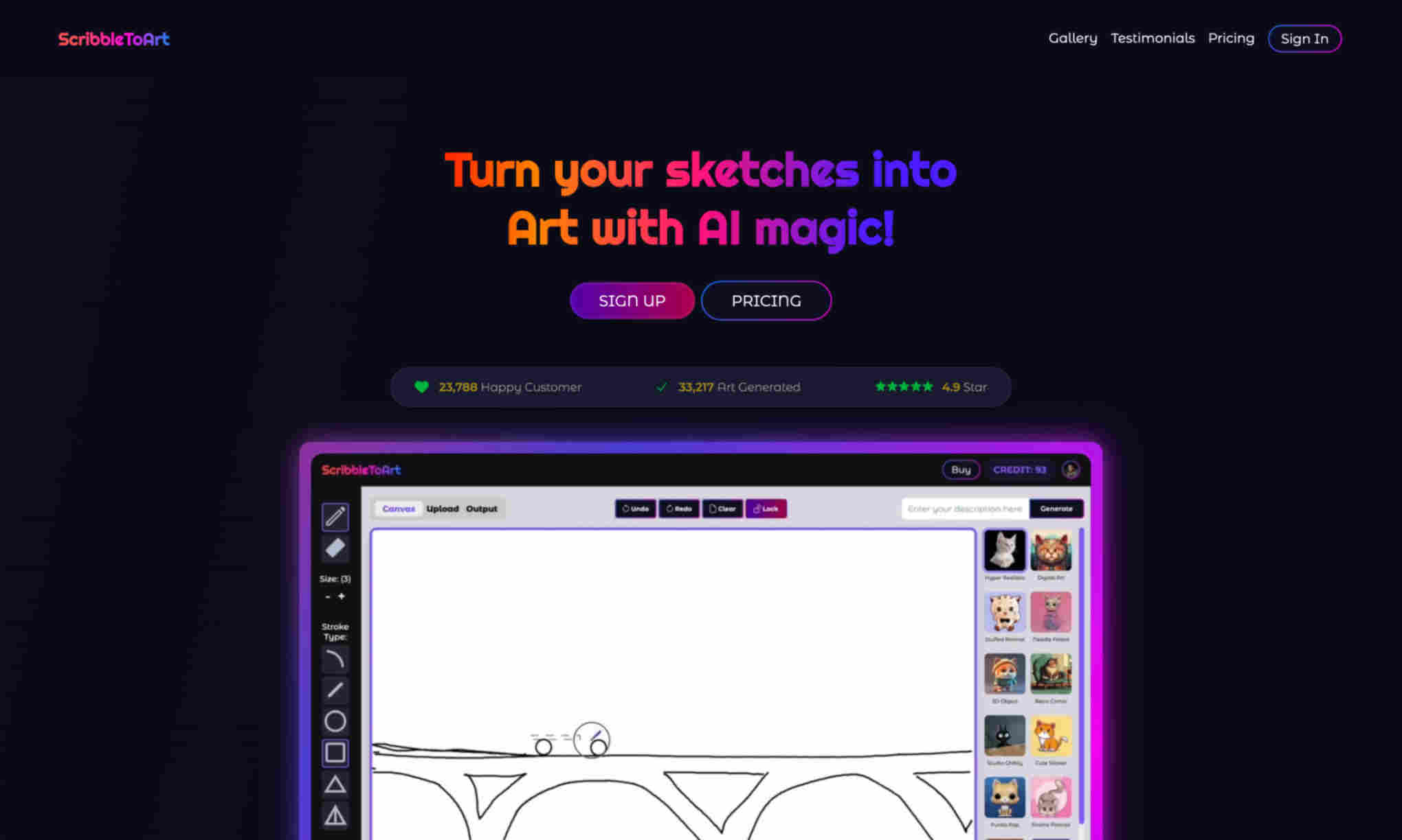 ScribbleToArt Homepage