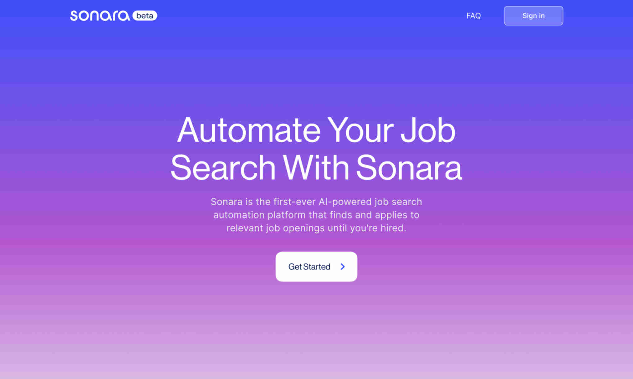 Sonara Homepage