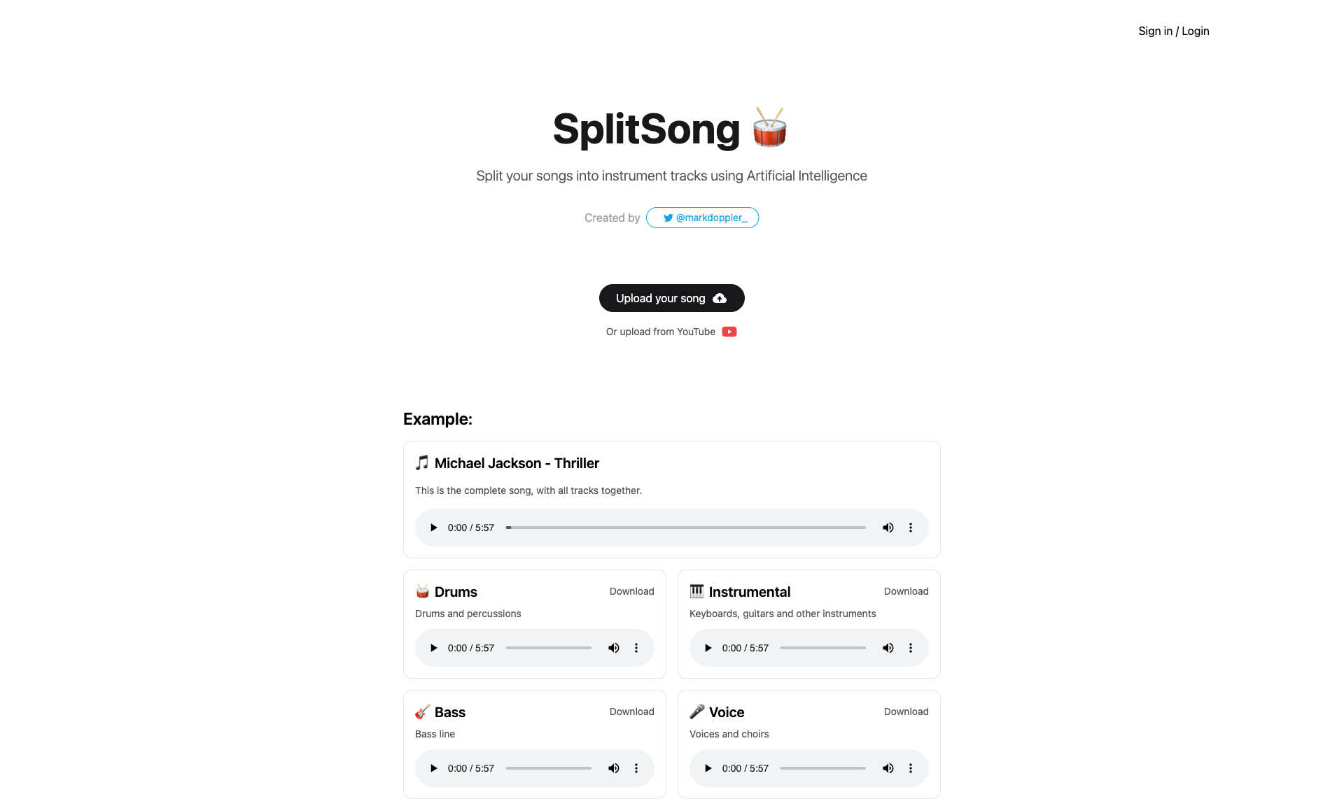 SplitSong Homepage